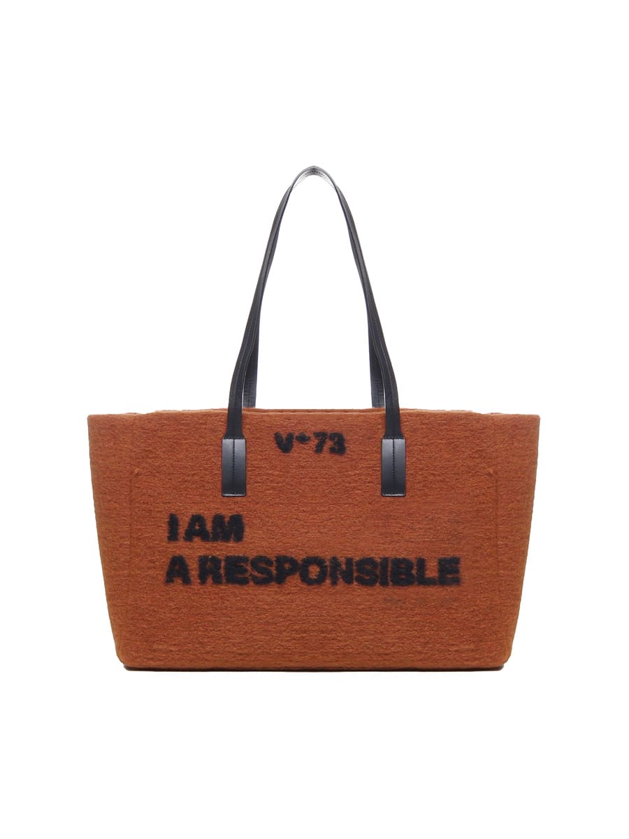 V73 Recycled Felt Shopping Bag i Am A Responsibly Bag