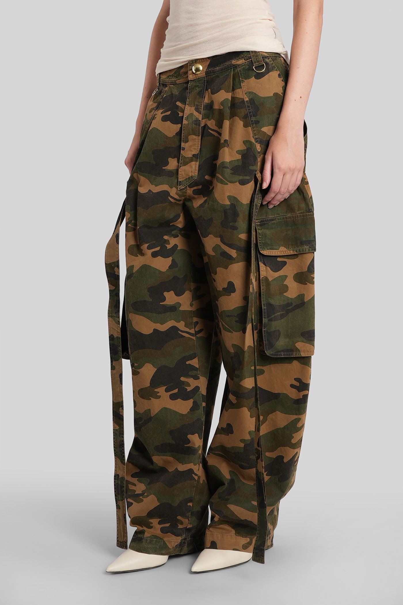 Darkpark Camouflage Cargo-pocket Trousers In Green