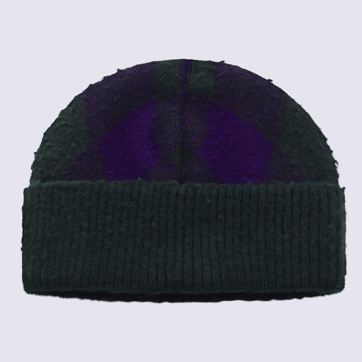 Shop Burberry Wine And Green Wool Hat In Vine/royal