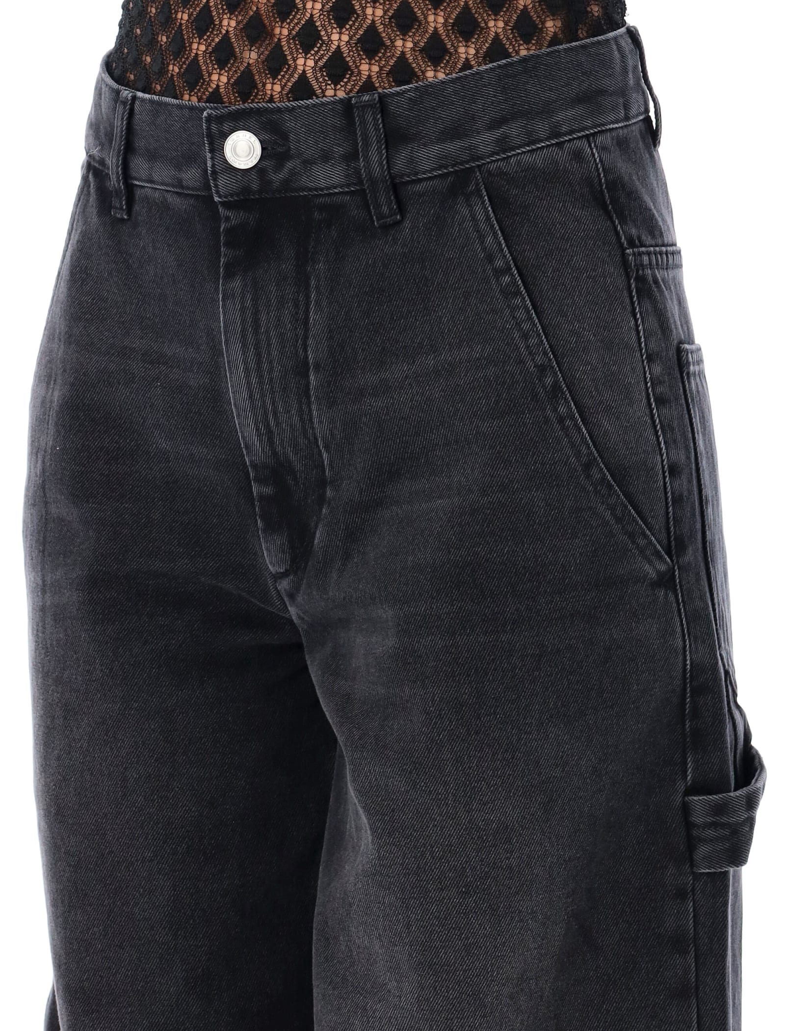 Isabel Marant Étoile Isabel Marant Etoile Solene Cargo Jeans In Faded Black