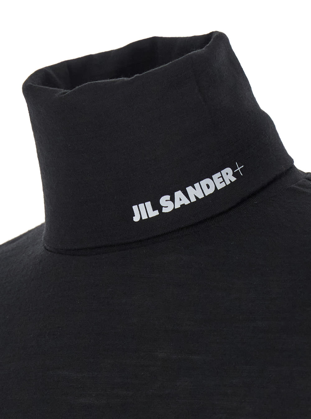 Shop Jil Sander Wool Jersey High Neck In Black