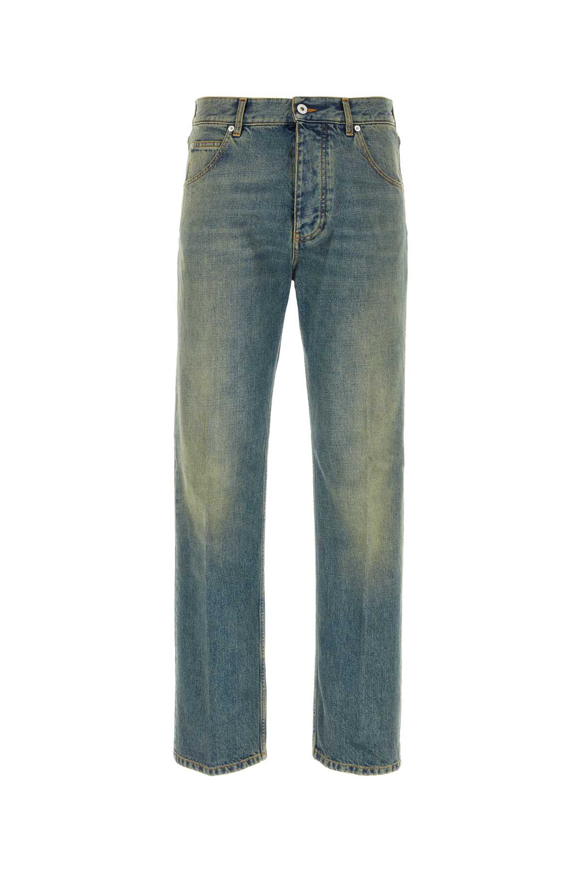 Shop Ferragamo Denim Jeans In Sagedusty