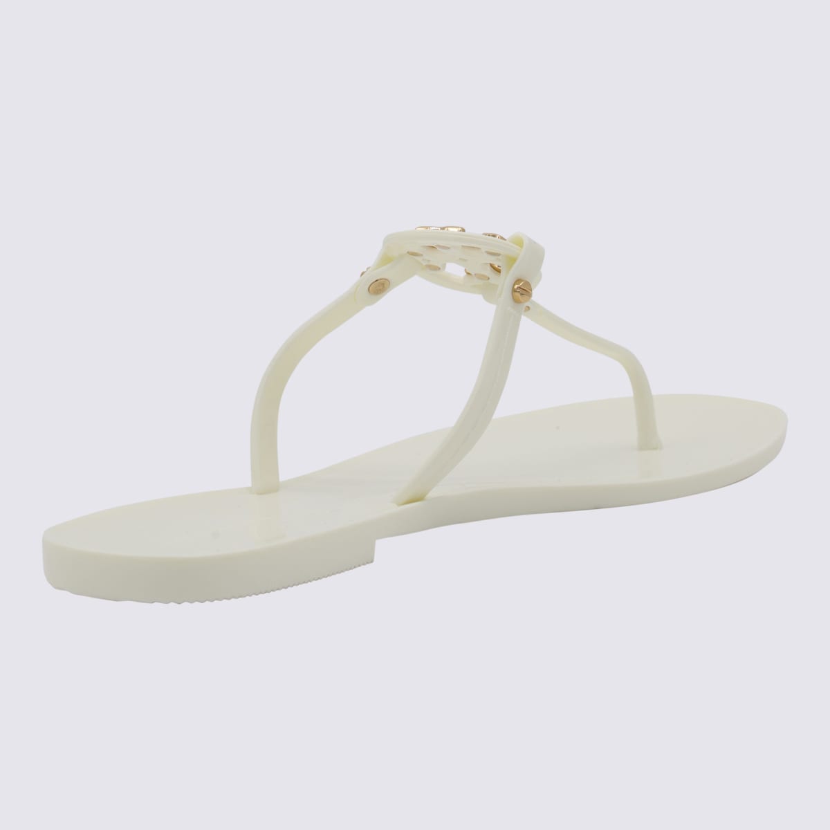 Shop Tory Burch Ivory Rubber Miller Flats In White