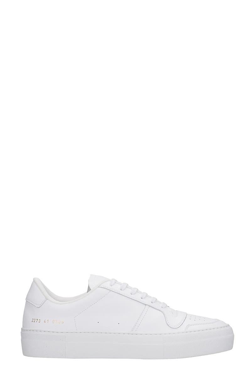 Common Projects Full Court Sneakers In White Leather