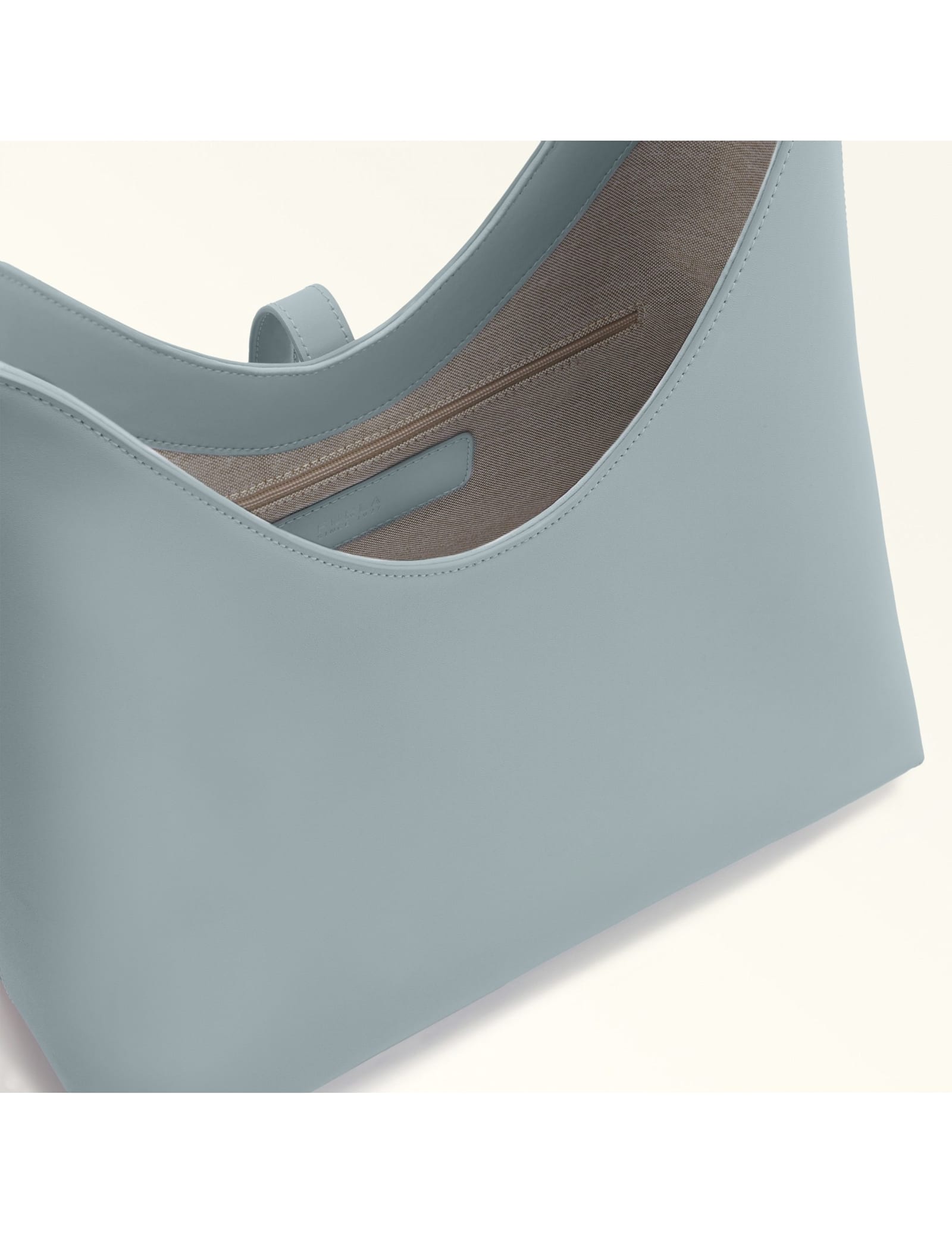 Furla Hobo Bag Goccia M In Leather In Nuvola