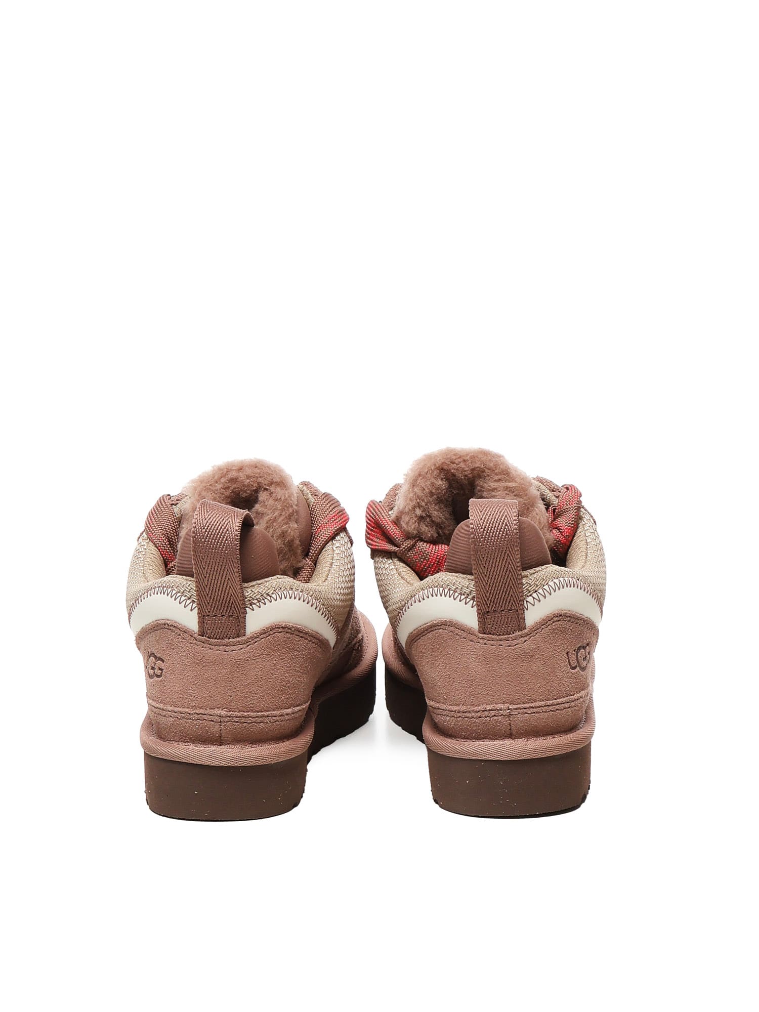Ugg Ribbon-lace Leather Sneakers In Brown