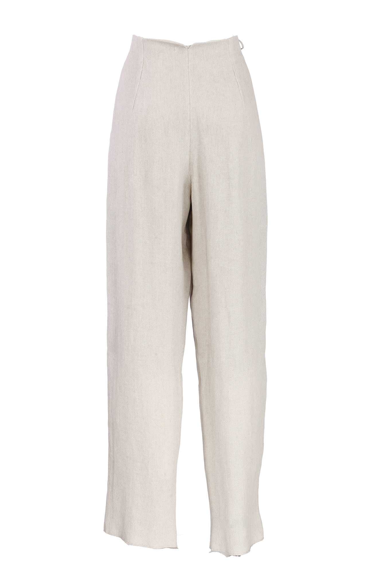 Shop Emporio Armani Oval Leg Trousers In Natural