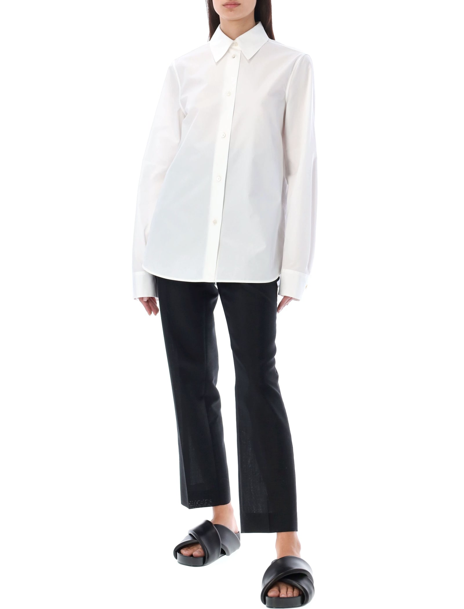 Shop Jil Sander Cotton Poplin Shirt