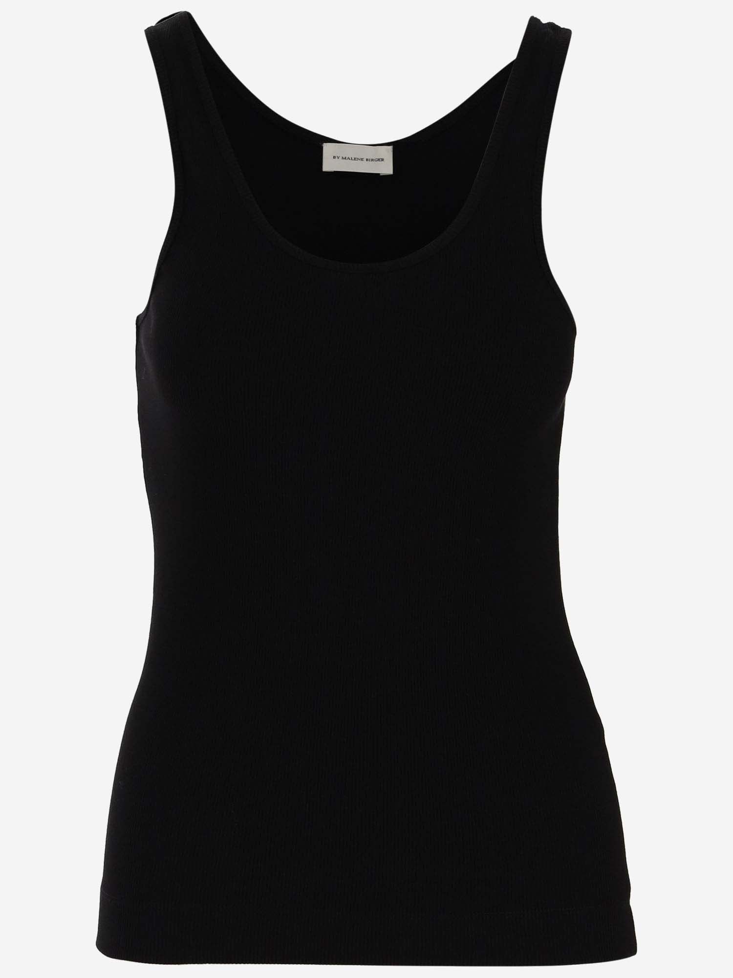 By Malene Birger Stretch Cotton Top In Black