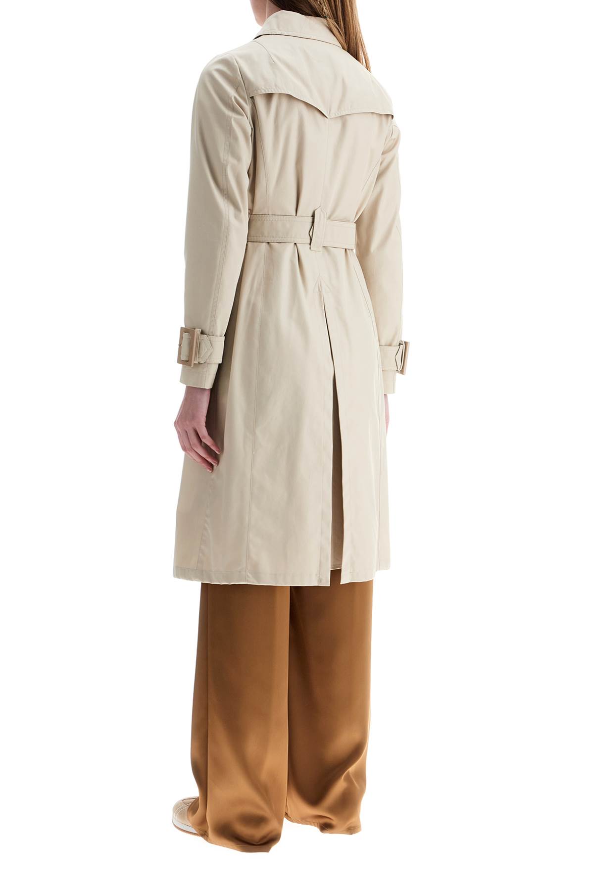 Herno Sand Cotton Gabardine Trench Coat In Gray