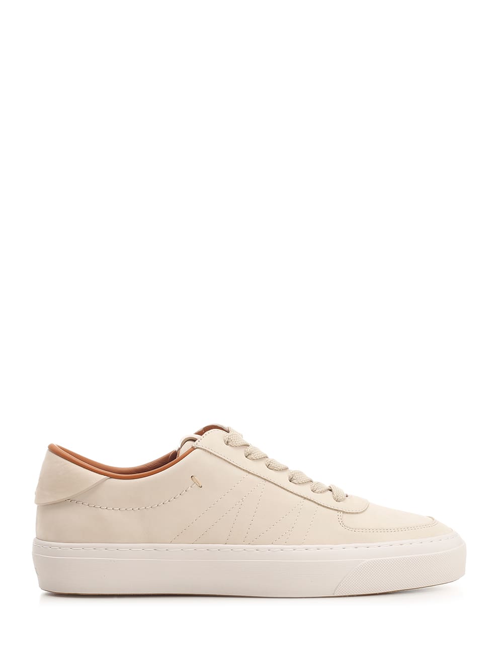 Shop Moncler Monclub Low Sneakers In Leather In 20f