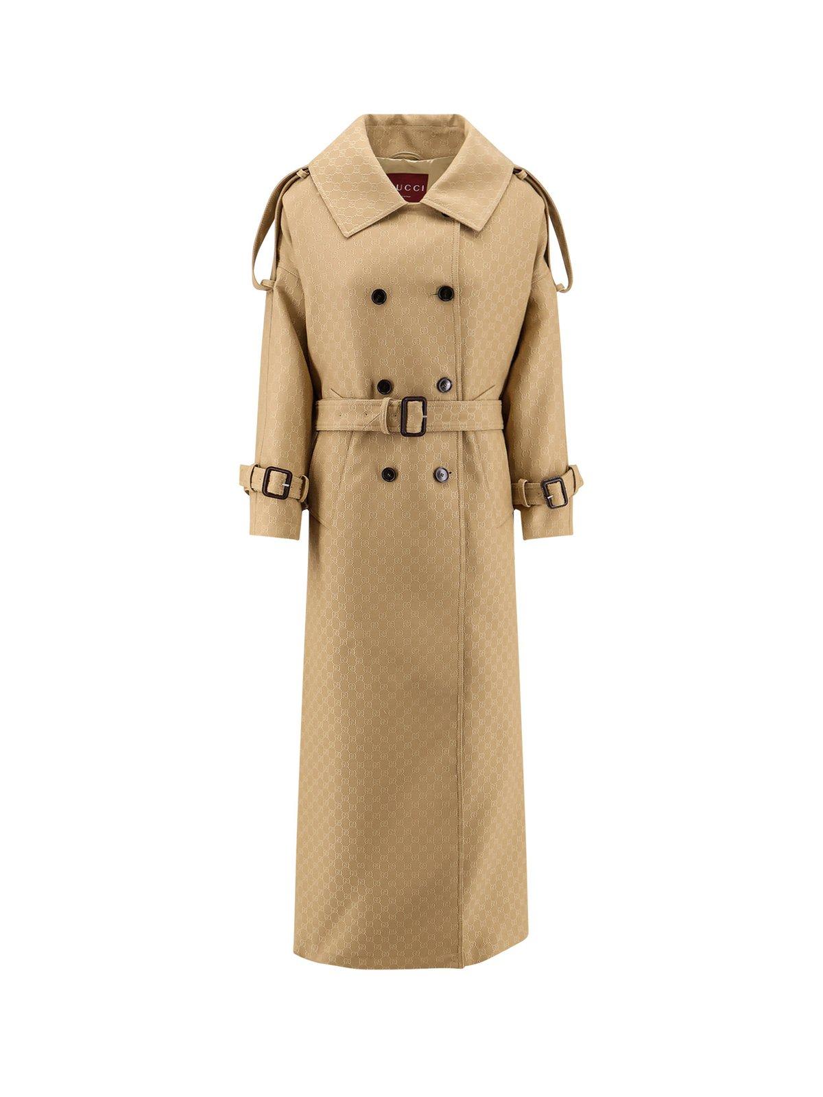 Gg Crêpe Double-breasted Coat