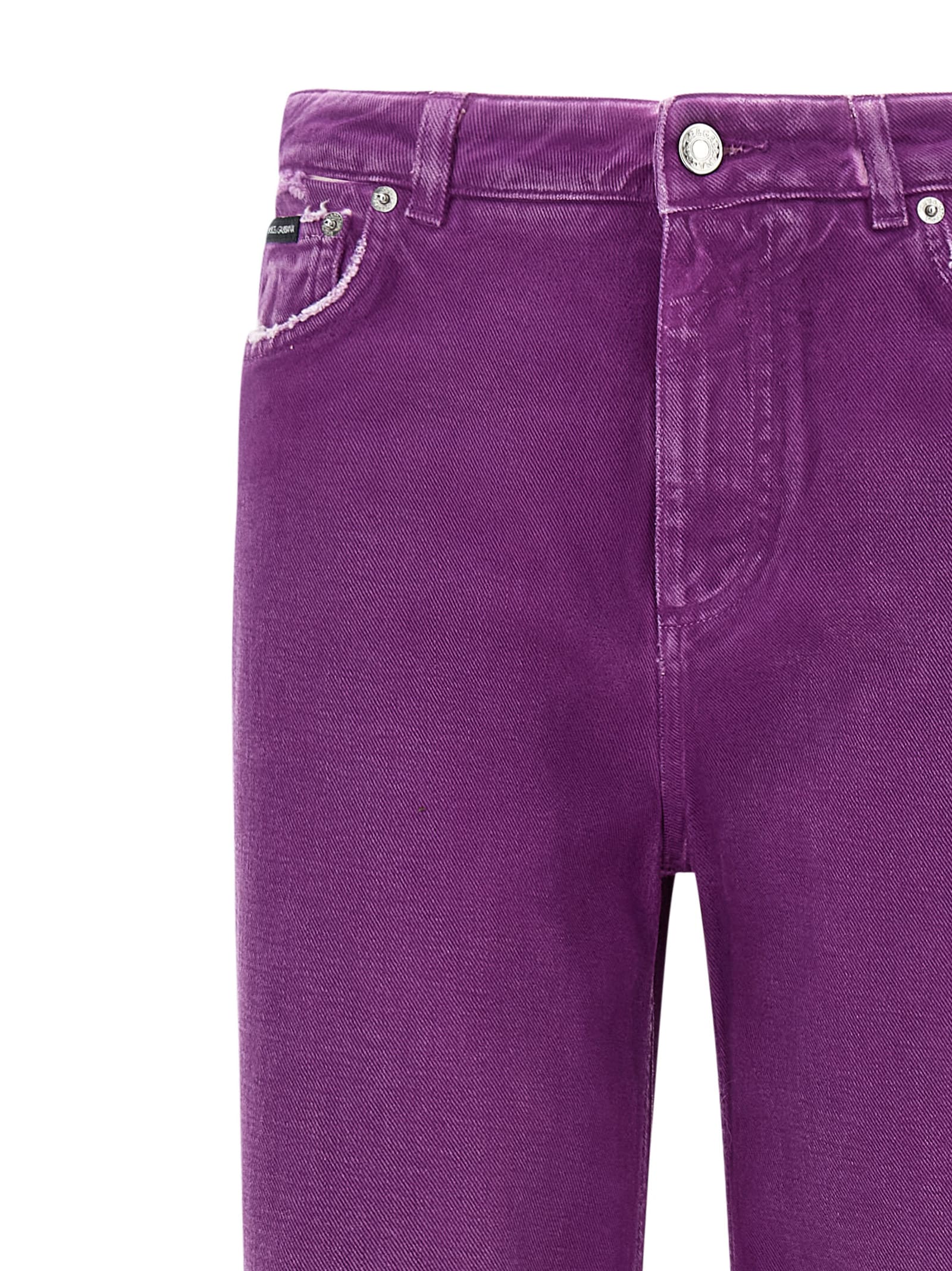 Dolce & Gabbana Flared Leg Trousers Rivet Accents In Burgundy