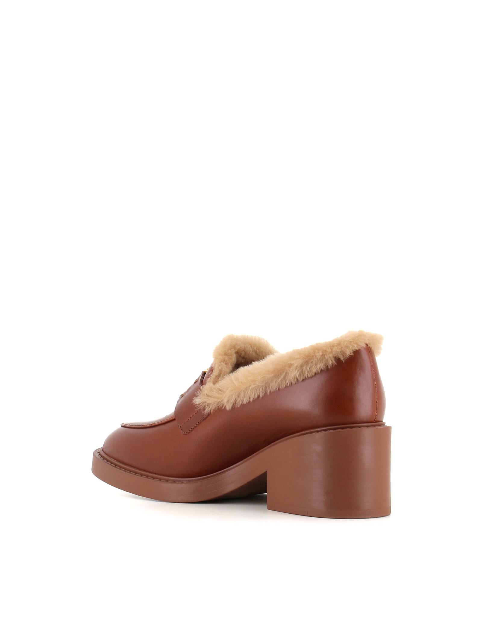 Shop Chloé Loafer Marcie In Cognac