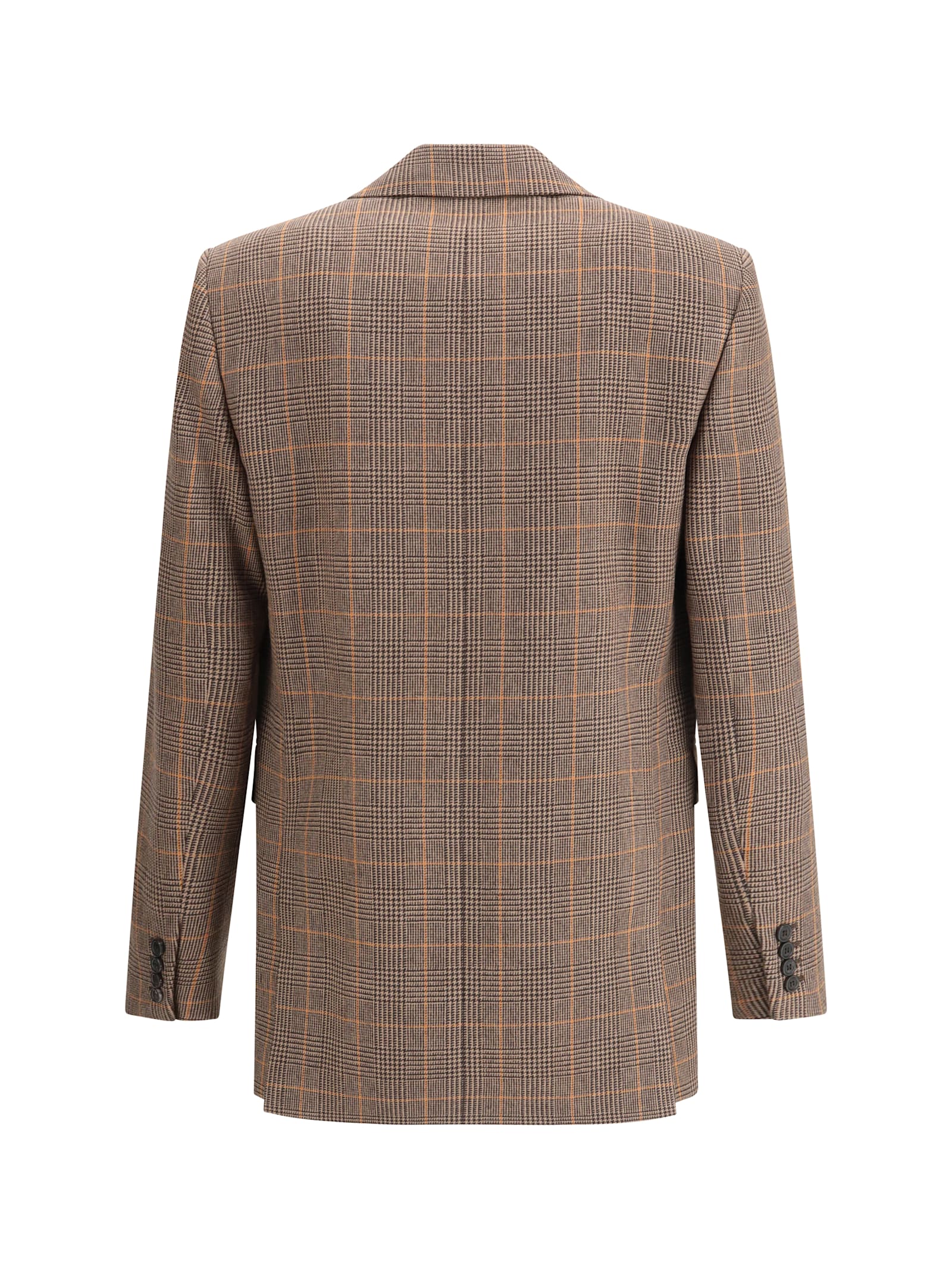 Saint Laurent Wool-cashmere Double-breasted Jacket In Brown