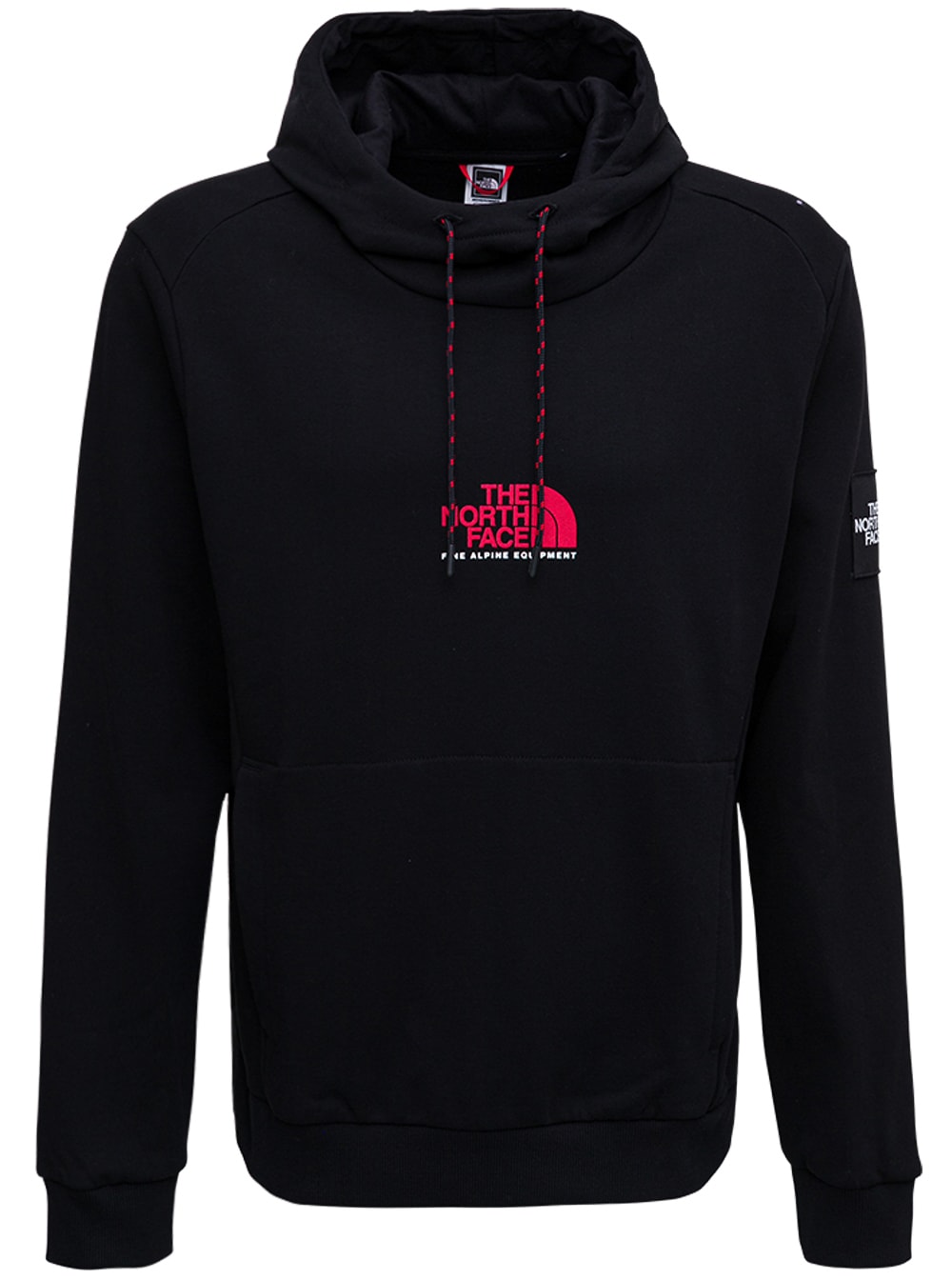 The North Face Black Cotton Hoodie With Logo Print