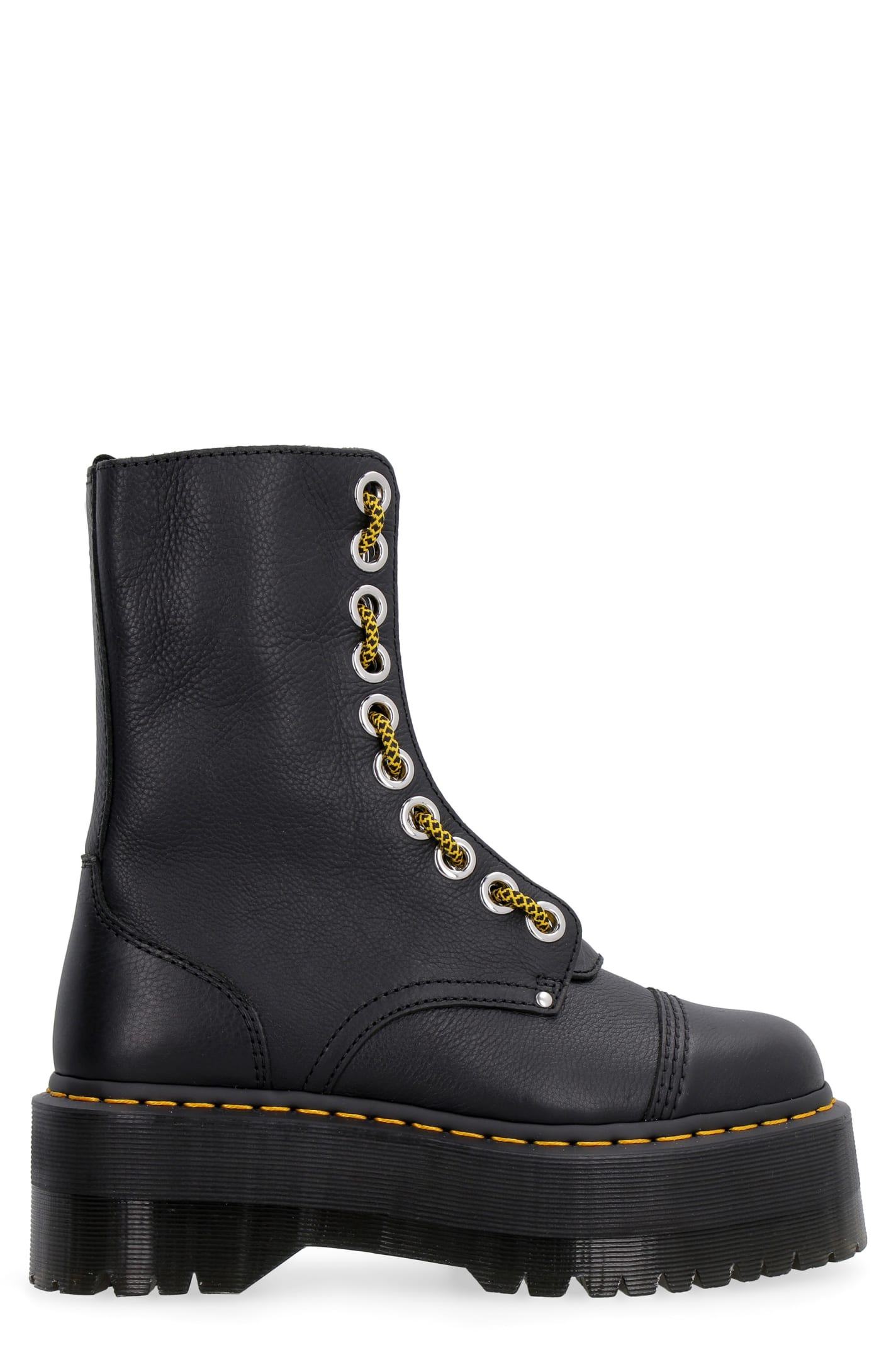 Buy Dr. Martens Sinclair Hi Max Pebbled Leather Boots online, shop Dr. Martens shoes with free shipping