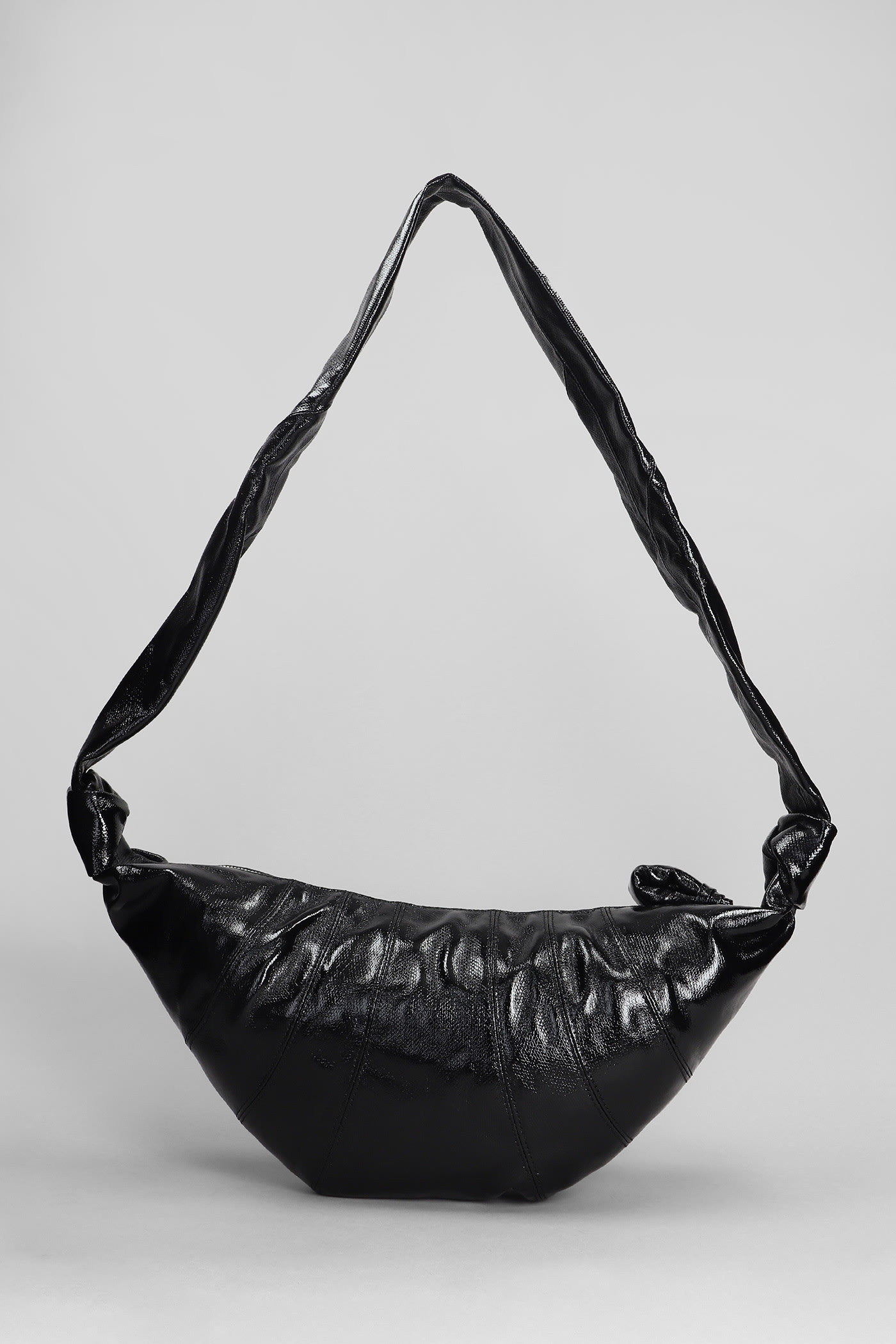 Lemaire Mrdium Croissant Shoulder Bag In Black Cotton In Black