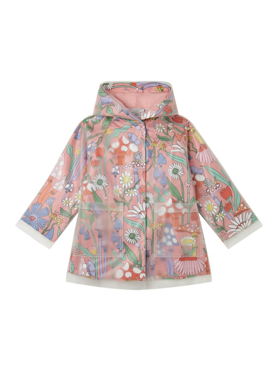 Stella Mccartney Long-sleeved Printed Raincoat In Multicolour