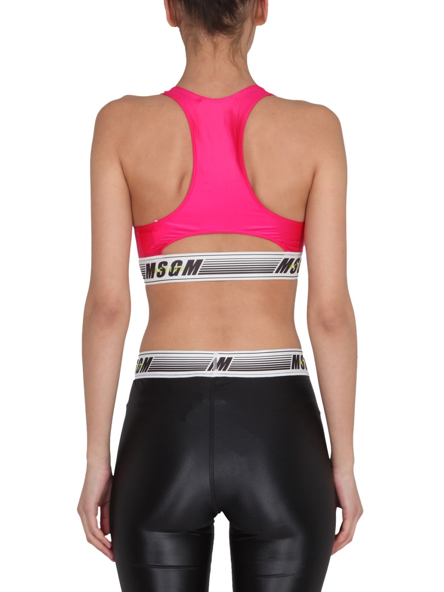 Shop Msgm Top Activewear In Fuchsia