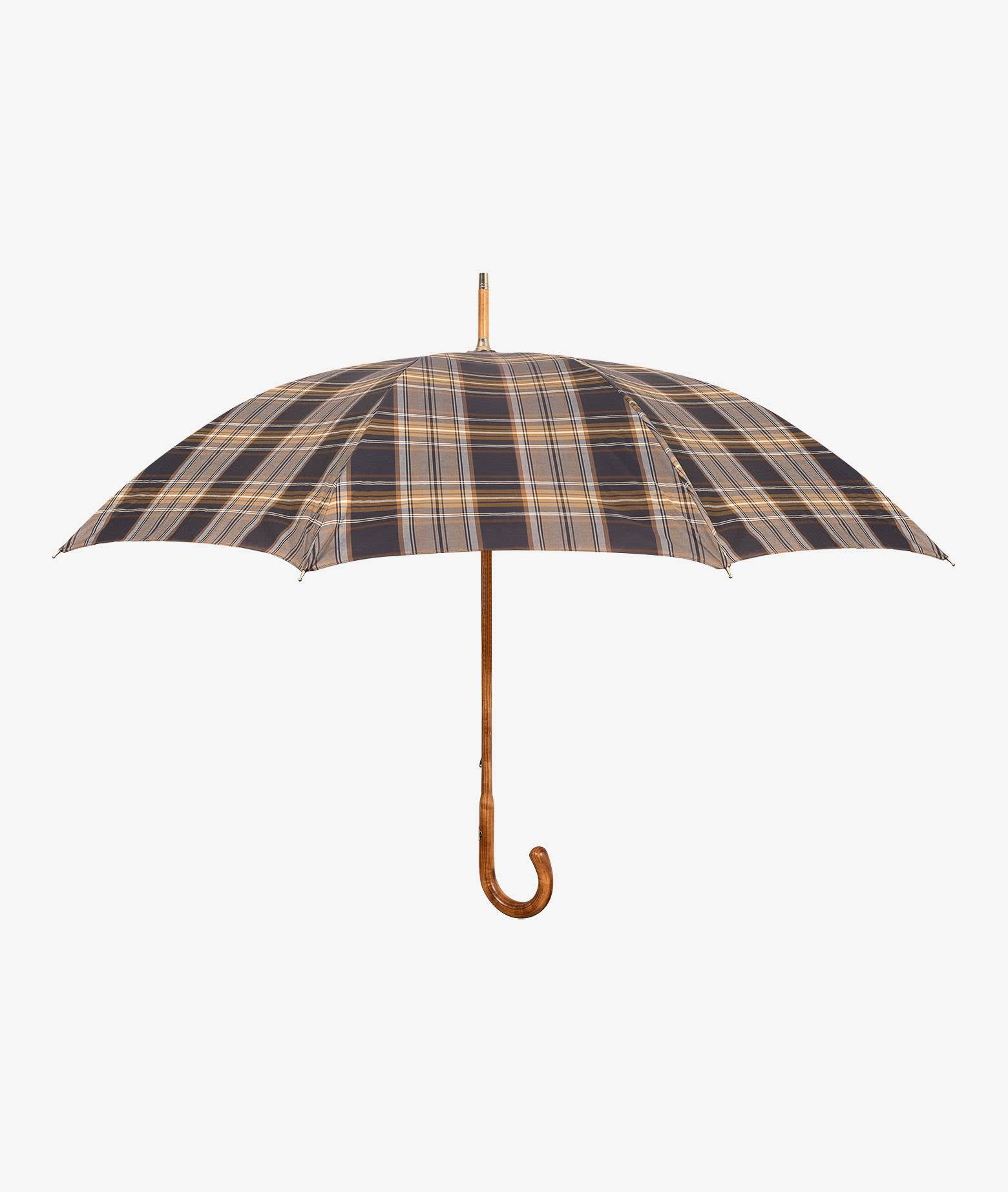 Larusmiani Umbrella Tartan Umbrella In Brown