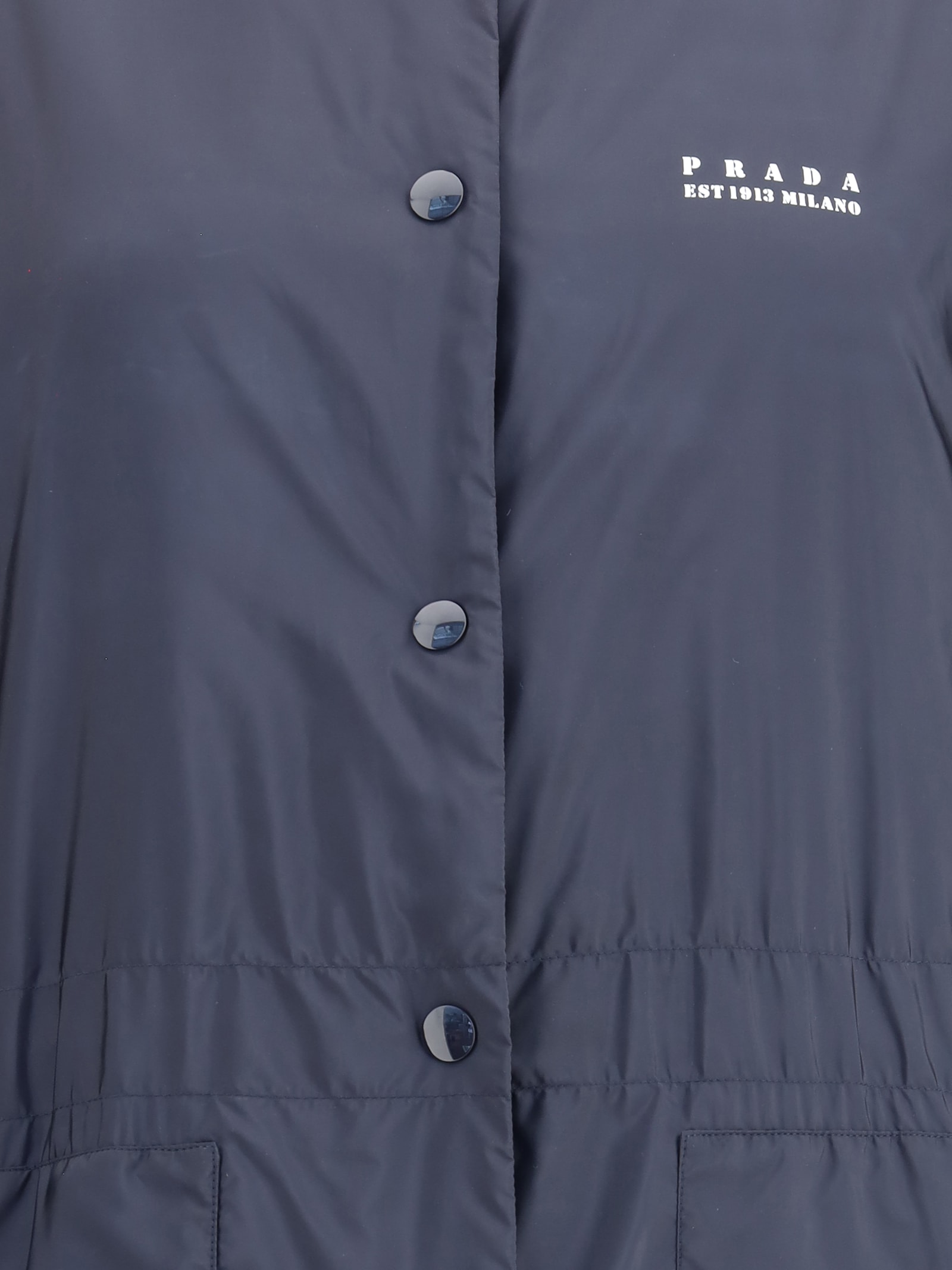 Prada Midnight Re-nylon Trench Coat In Brown