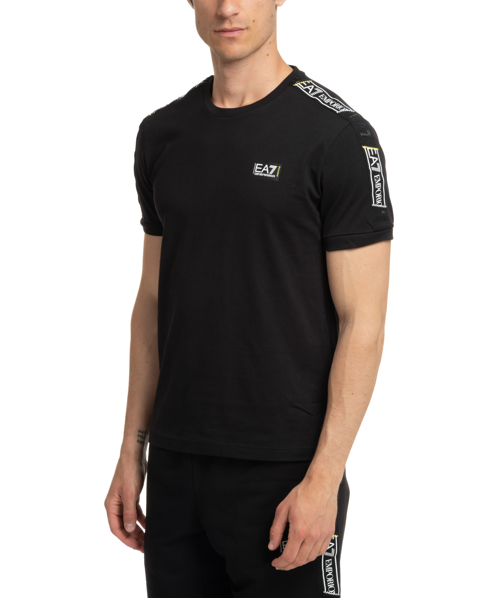 Ea7 Cotton T-shirt In Black