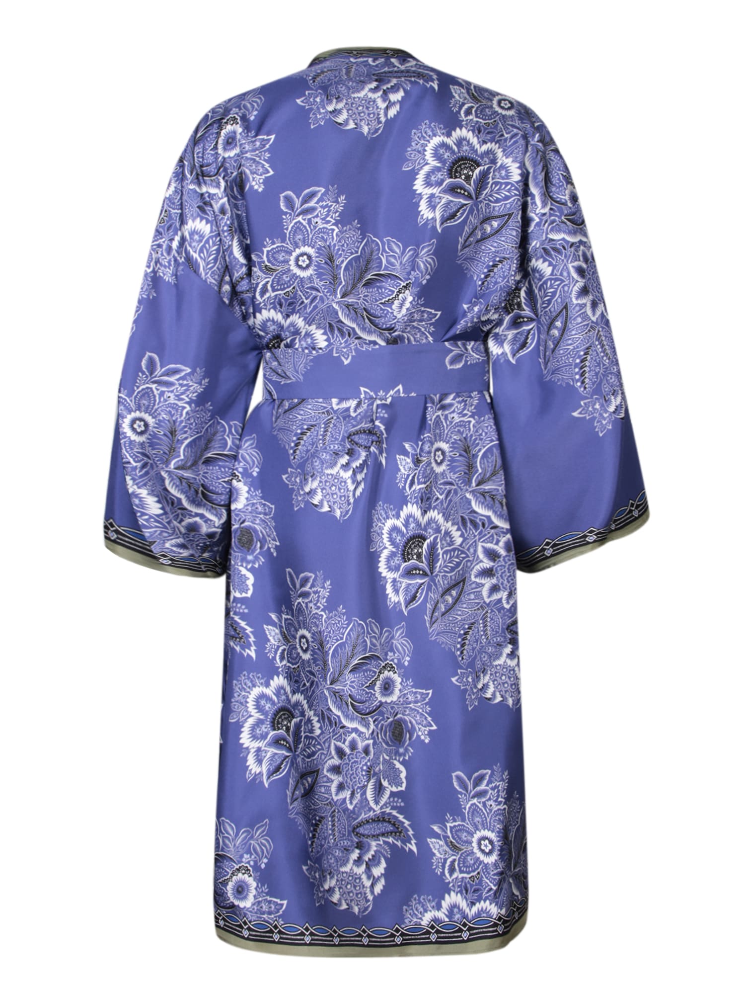 Shop Etro Floral Patterned Blue Caftan