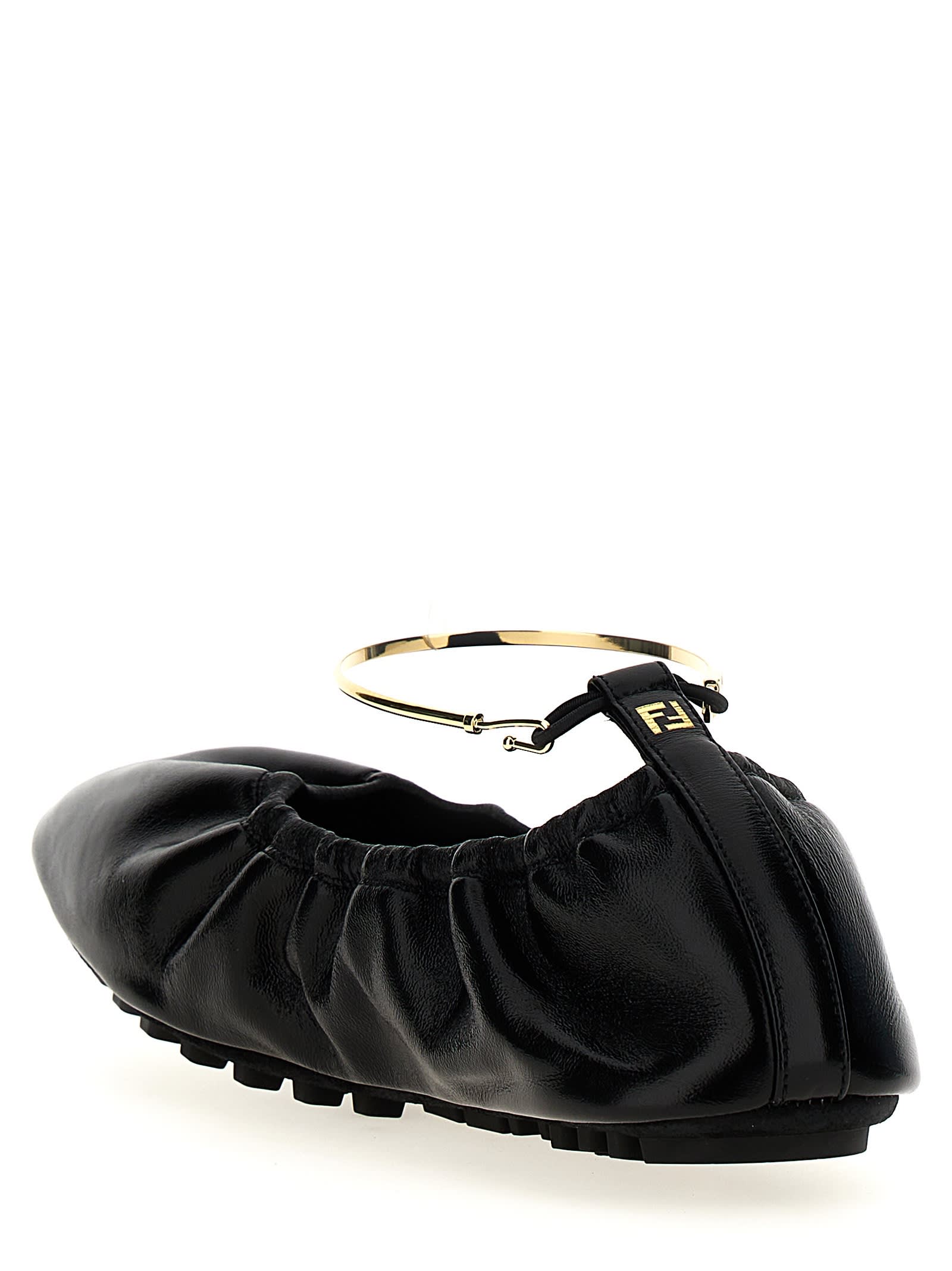 Shop Fendi Filo Ballet Flats In Black