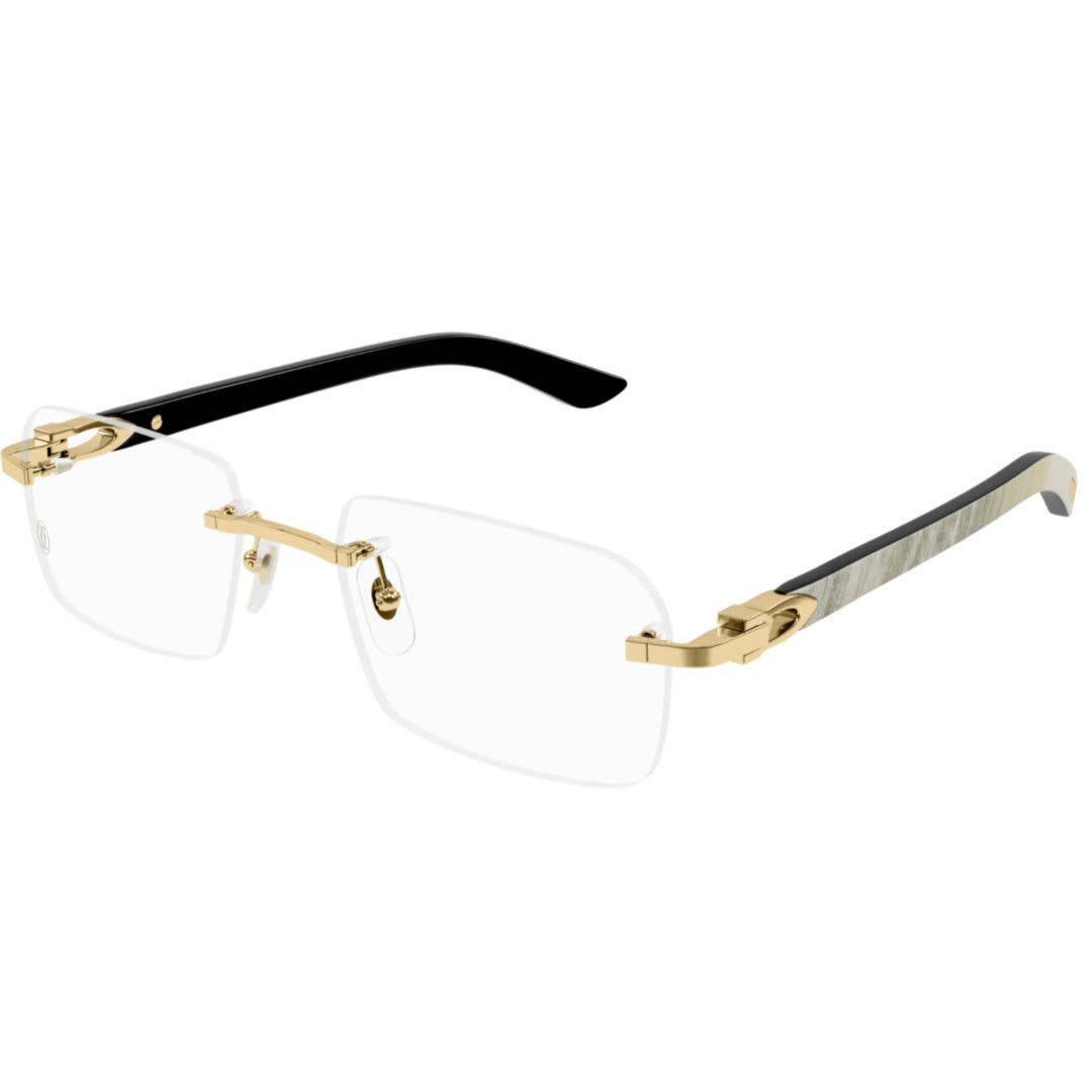 Cartier Ct0453o-002gold-white-transparent In Black