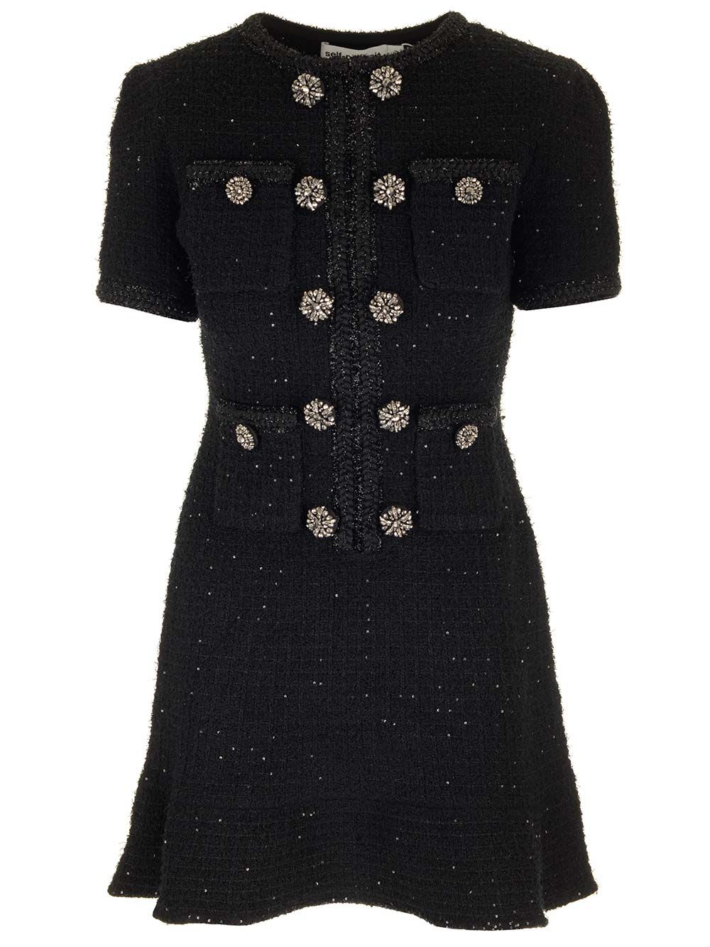 Black Tweed Mini Dress