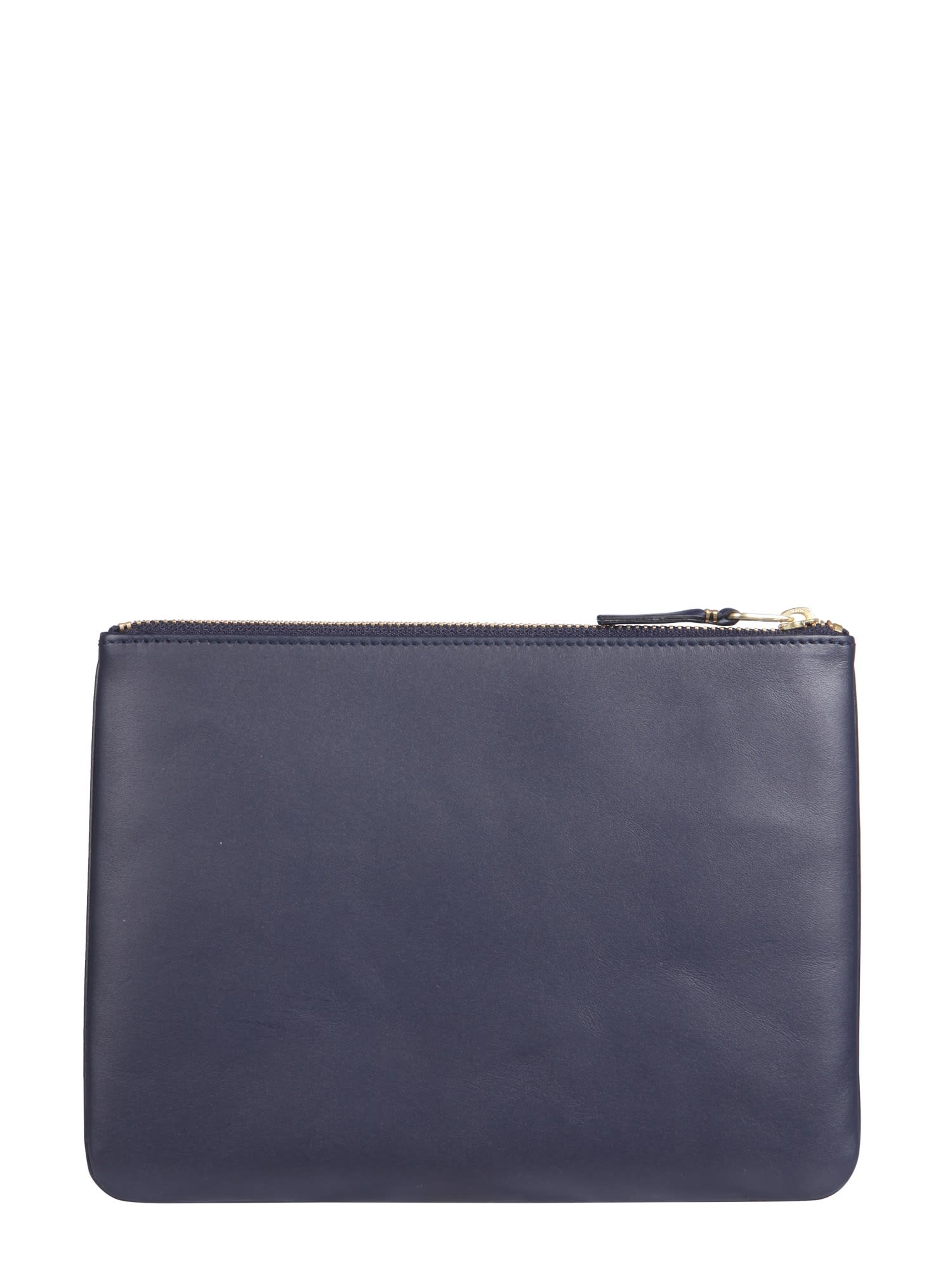 Shop Comme Des Garçons Leather Pouch In Navy Navy
