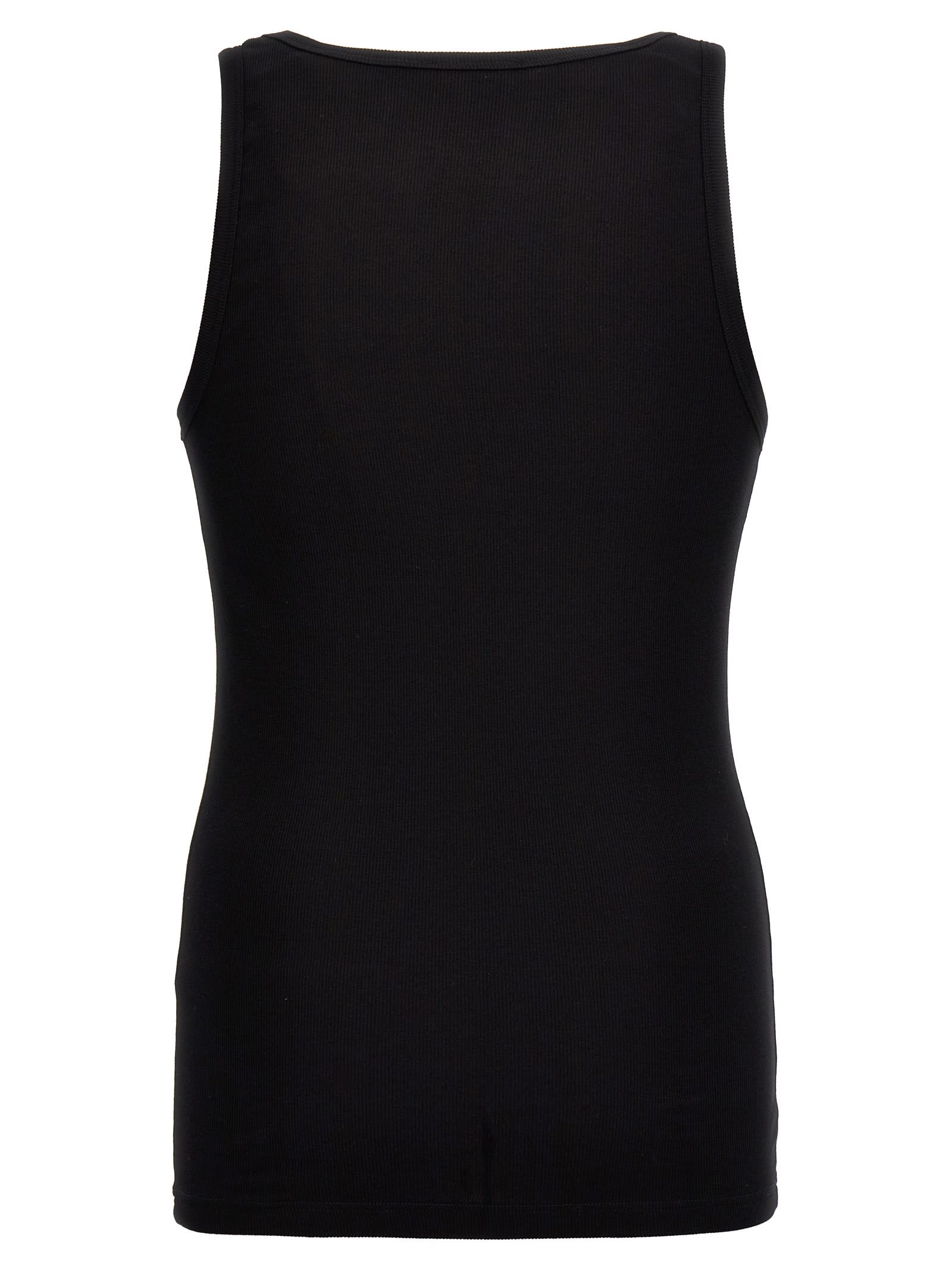Versace Black Logo Tank Top In Black
