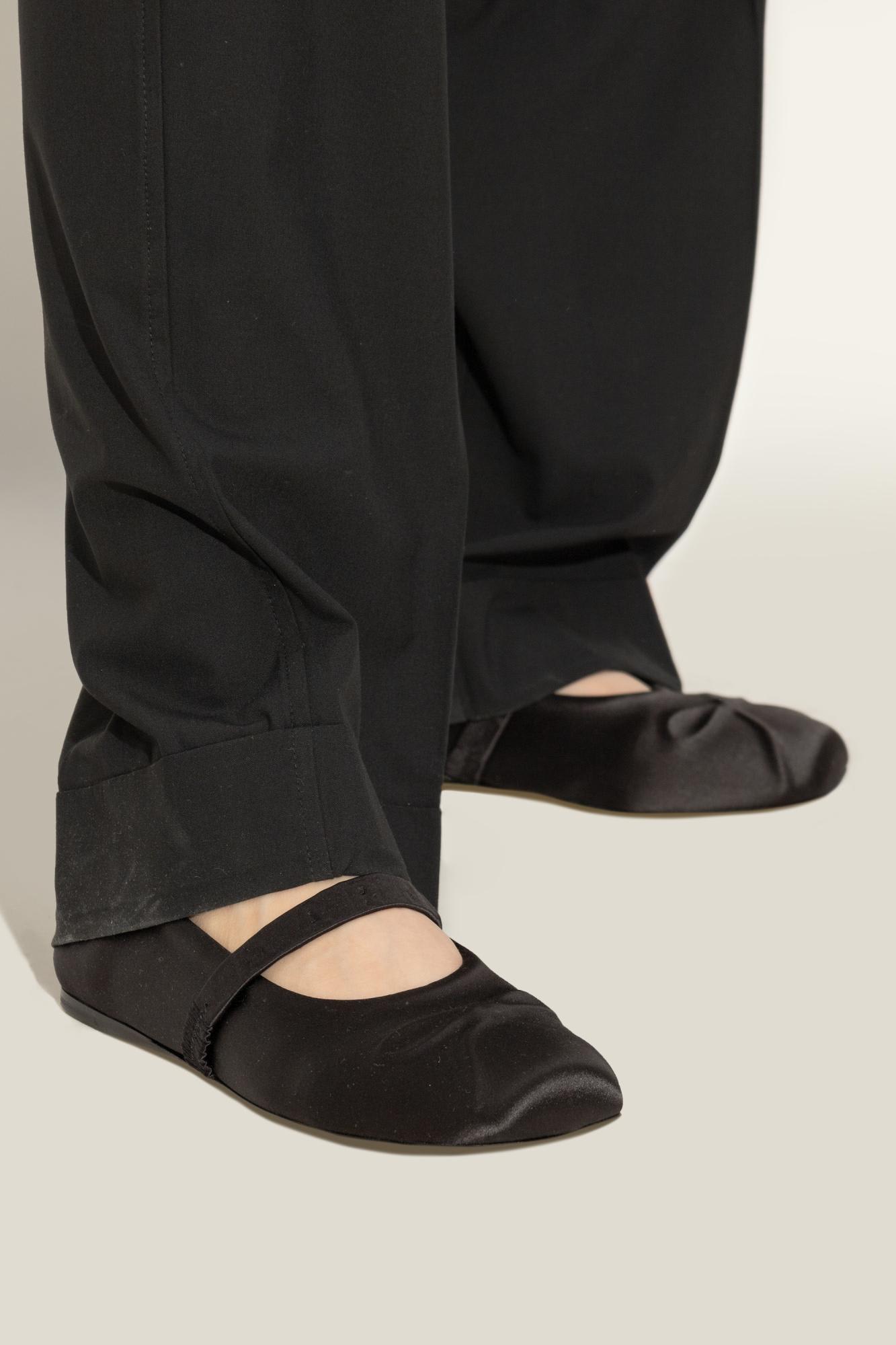 Marni Ruched Ovine Leather Black Sandals In Black