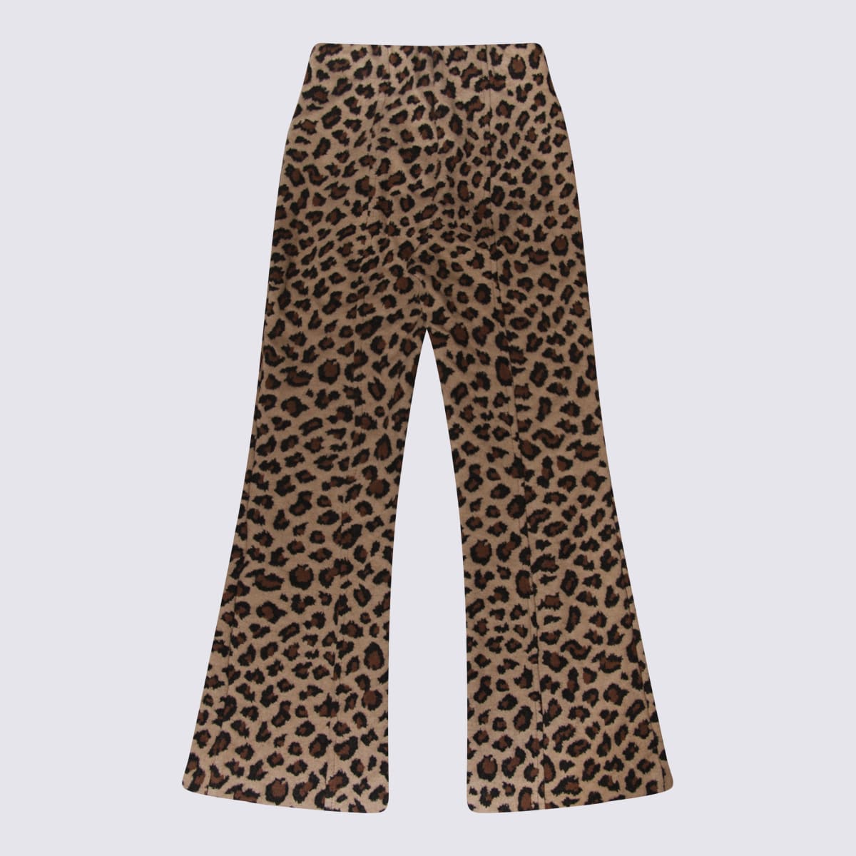 Shop Monnalisa Leopard Viscose Blend Pants In Brown