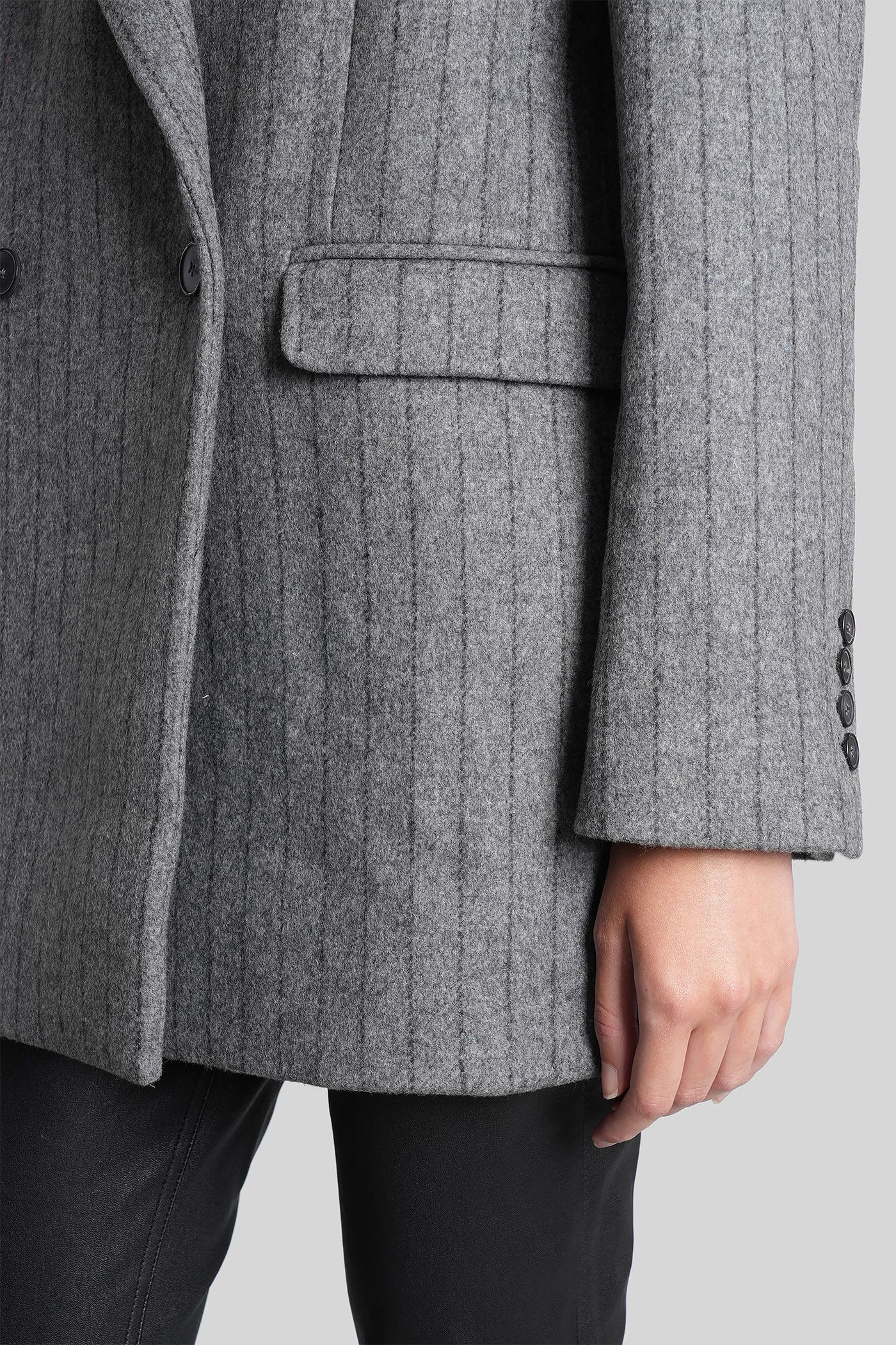 Iro Nimi Blazer In Grey Wool In Gray