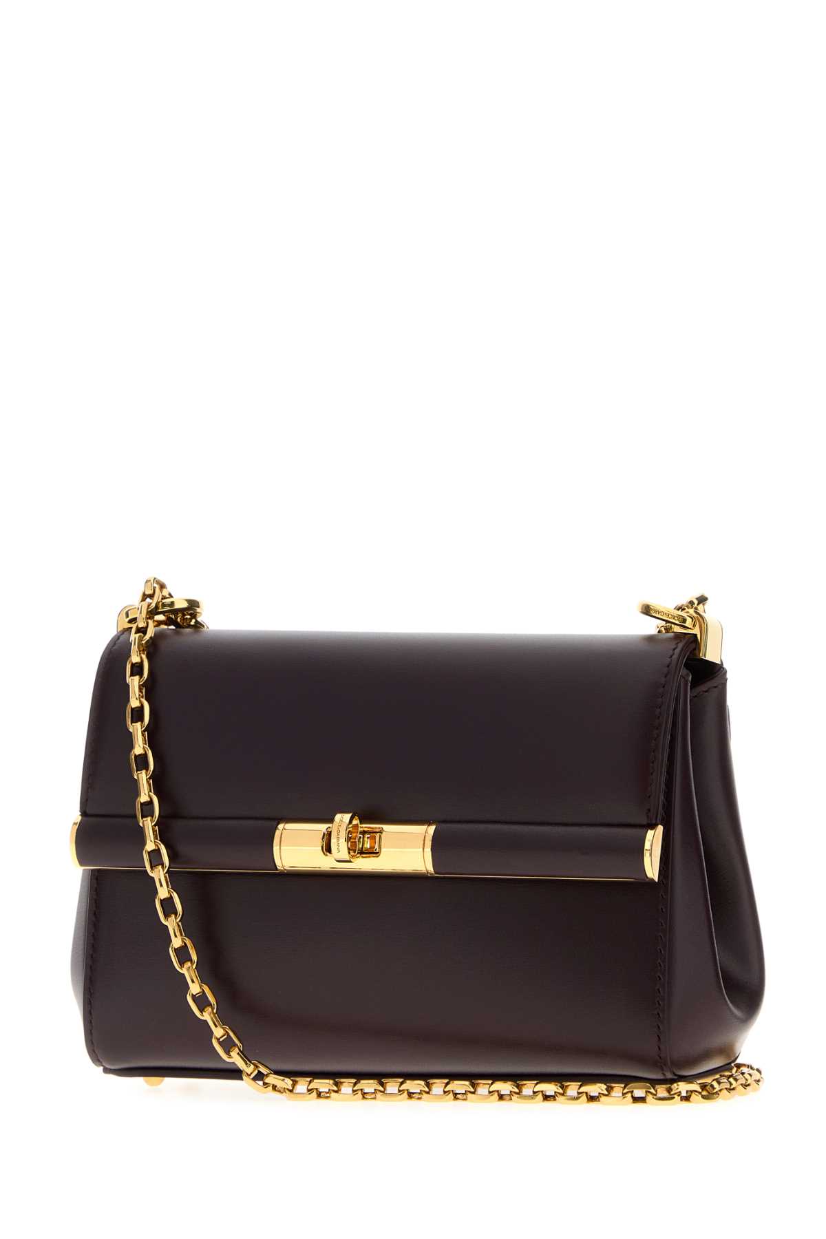 Dolce & Gabbana Mini Marlene City Shoulder Bag In Grained Leather In Purple