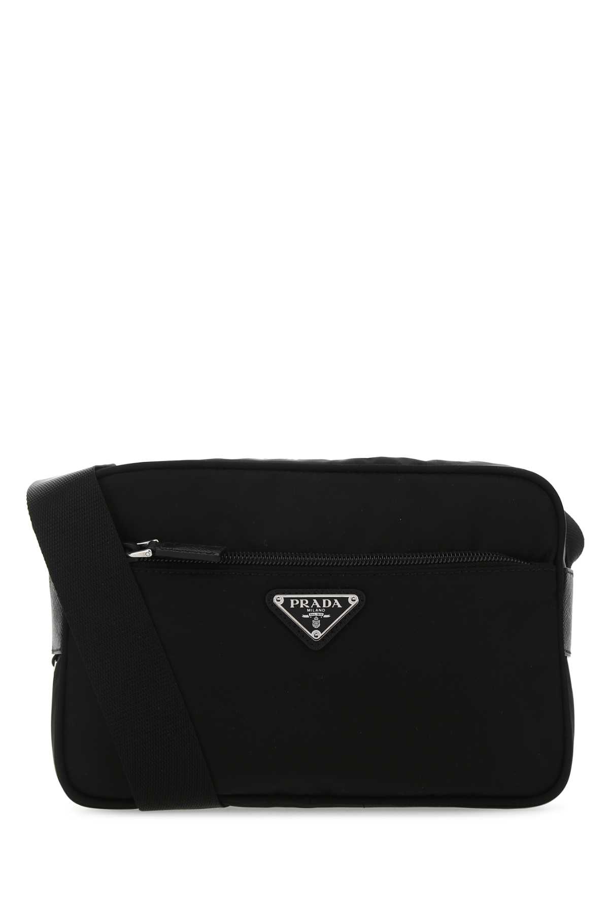 Prada Black Re-nylon Crossbody Bag In Red