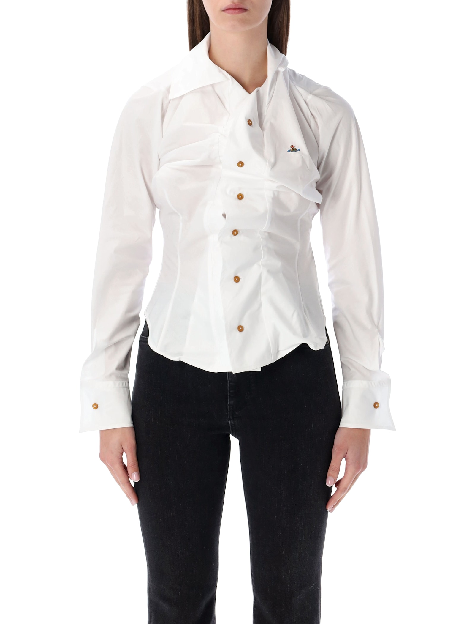 Vivienne Westwood White Drunken Sculpted Shirt In White