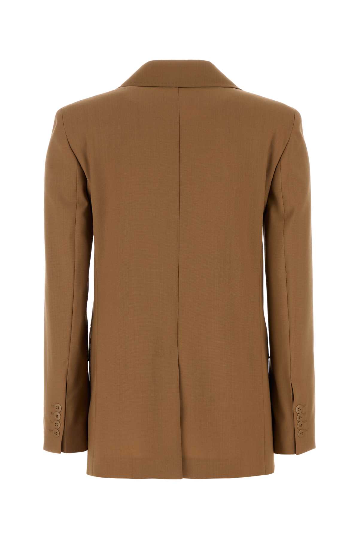 Max Mara Virgin Wool Single-breasted Blazer In Brown