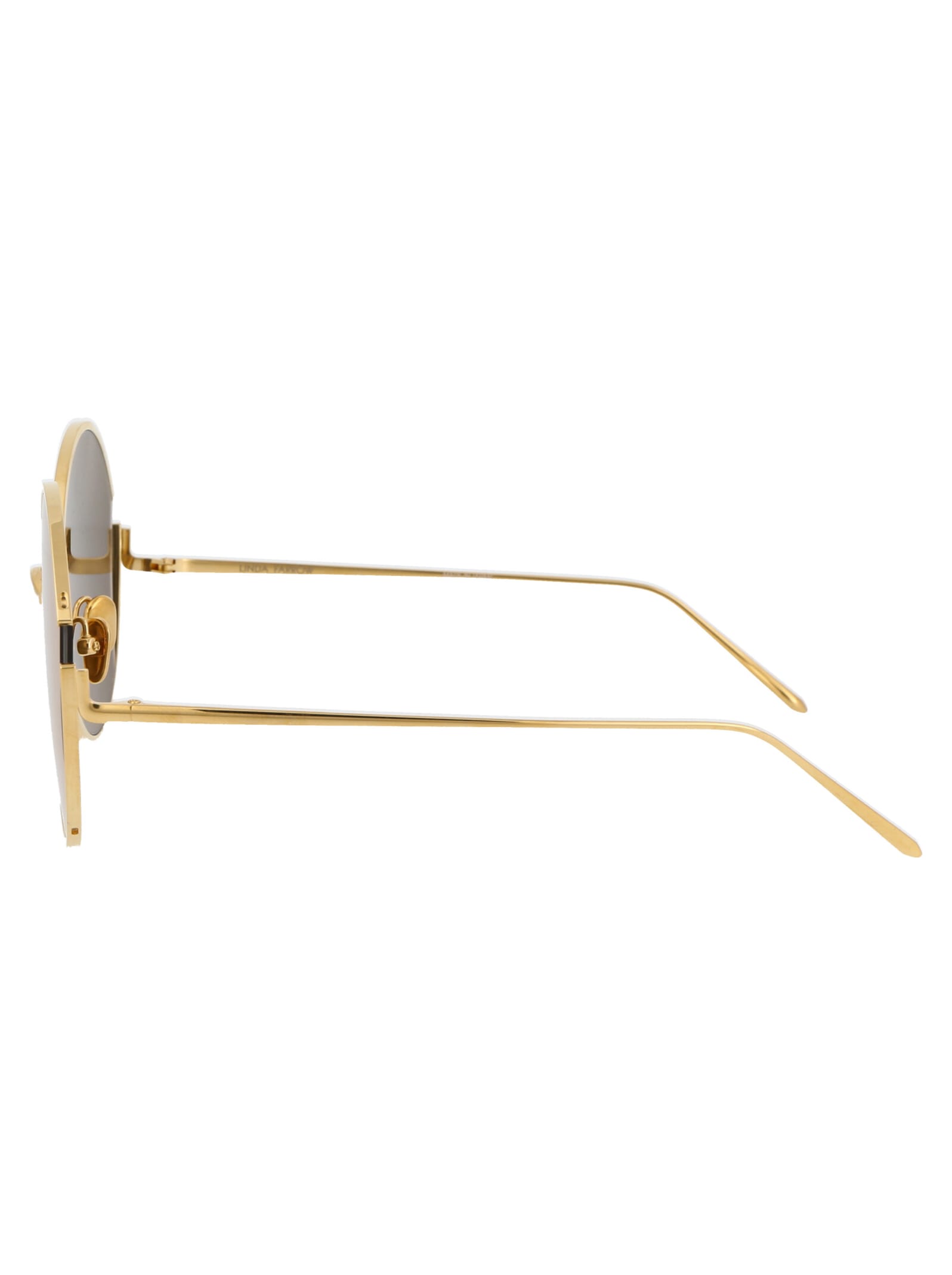 Linda Farrow Quarry C1 Round-frame Sunglasses In Gold