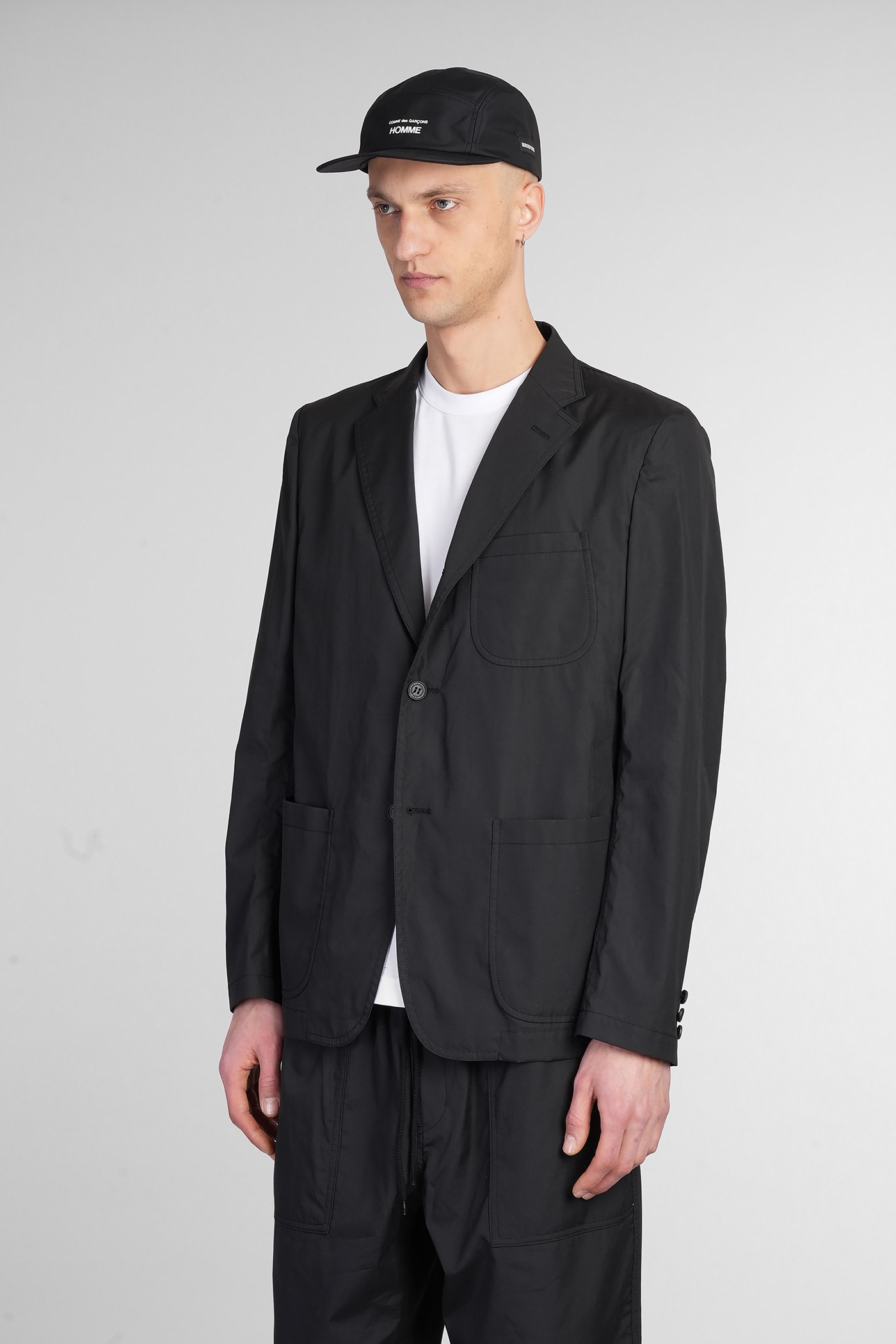 Comme Des Garçons Homme Deux Casual Jacket In Black Cotton In Black