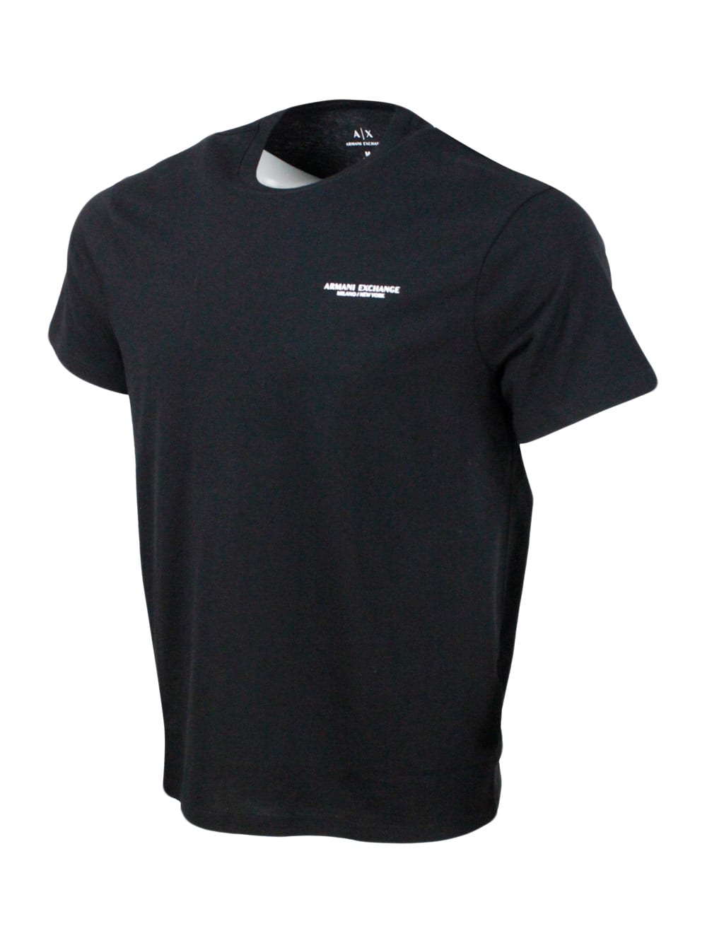 Short-sleeved Crew-neck T-shirt In Stretch Cotton Jersey With Logo Lettering On The Chest