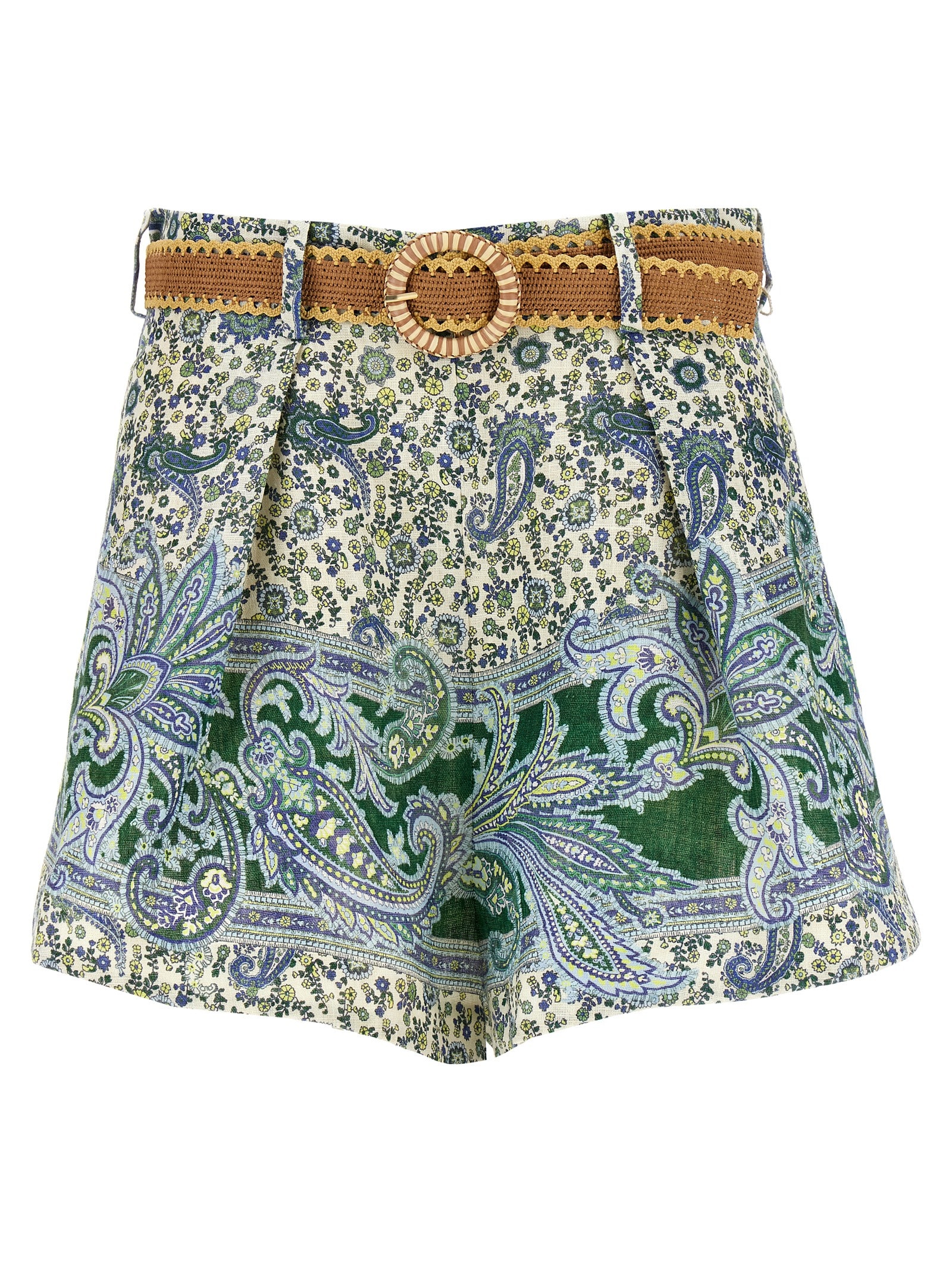 Shop Zimmermann Ottie Tuck Shorts In Multicolor
