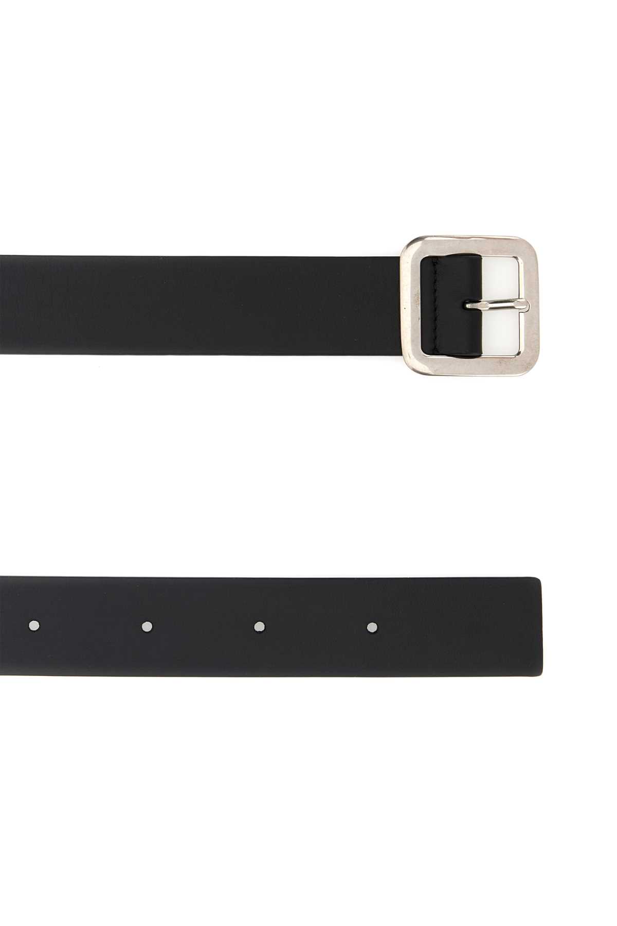 Jil Sander Black Leather Belt In Black