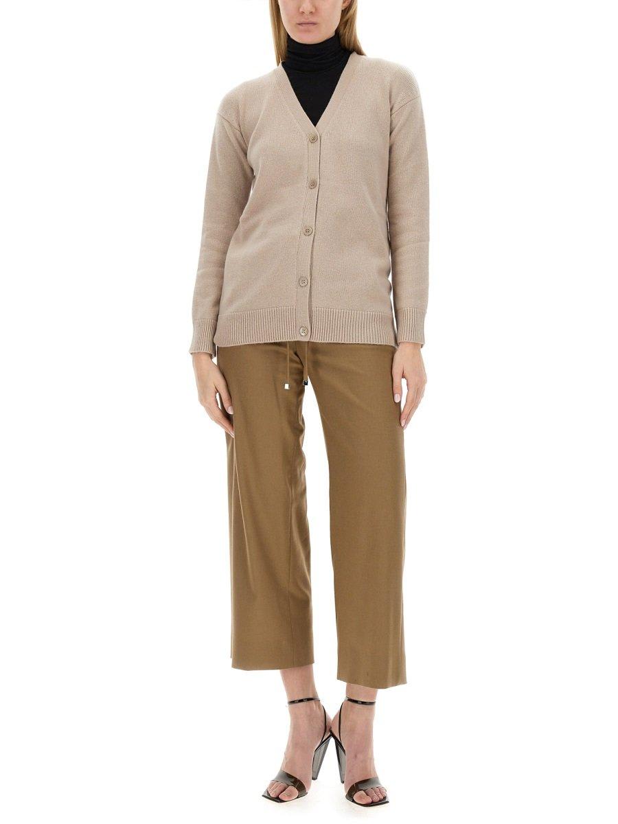 Shop 's Max Mara Vneck Longsleeved Cardigan In Beige