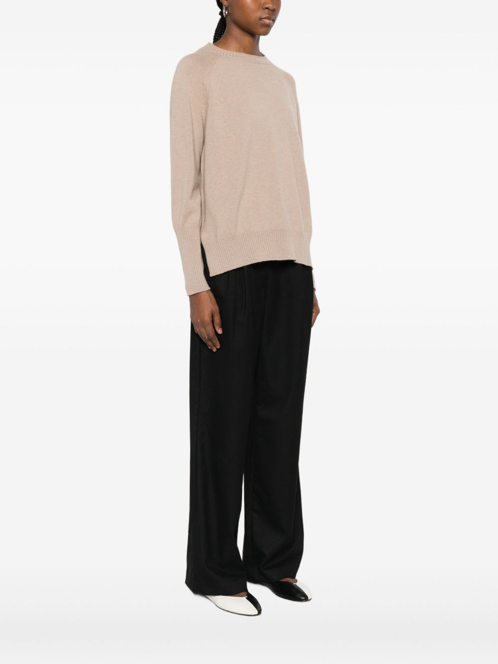 Base Wool Crewneck Sweater In Sand