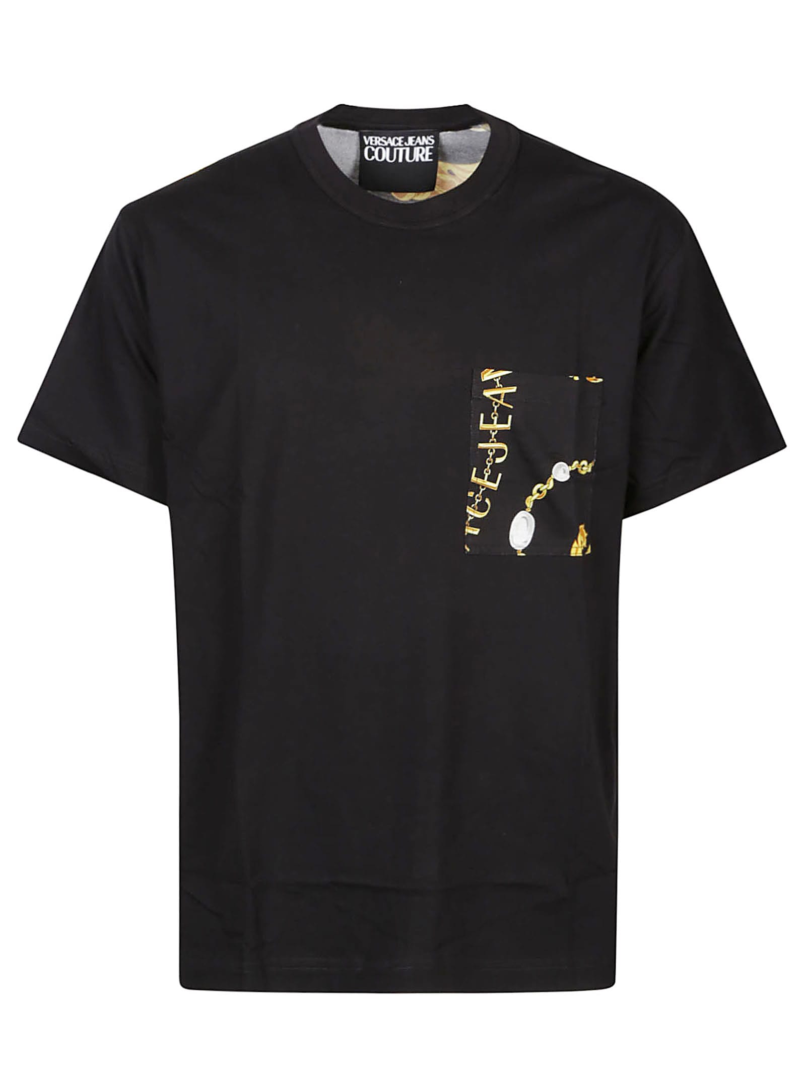 Versace Jeans Couture Pocket T-shirt In Black/gold