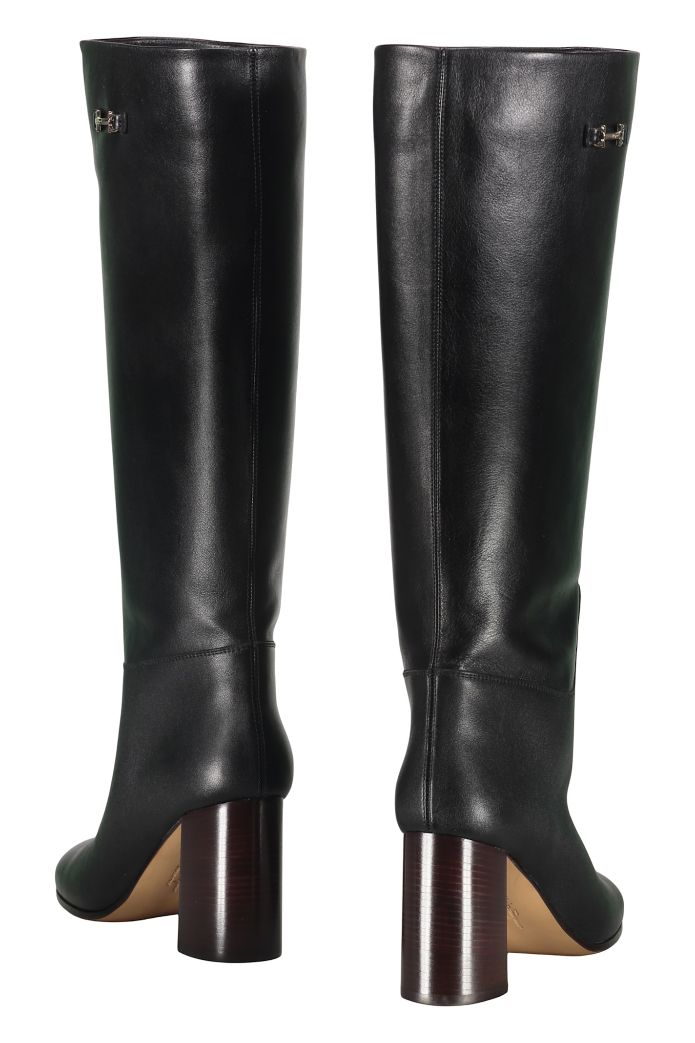 Ferragamo Woman Boot Black Size 8 Leather In Black
