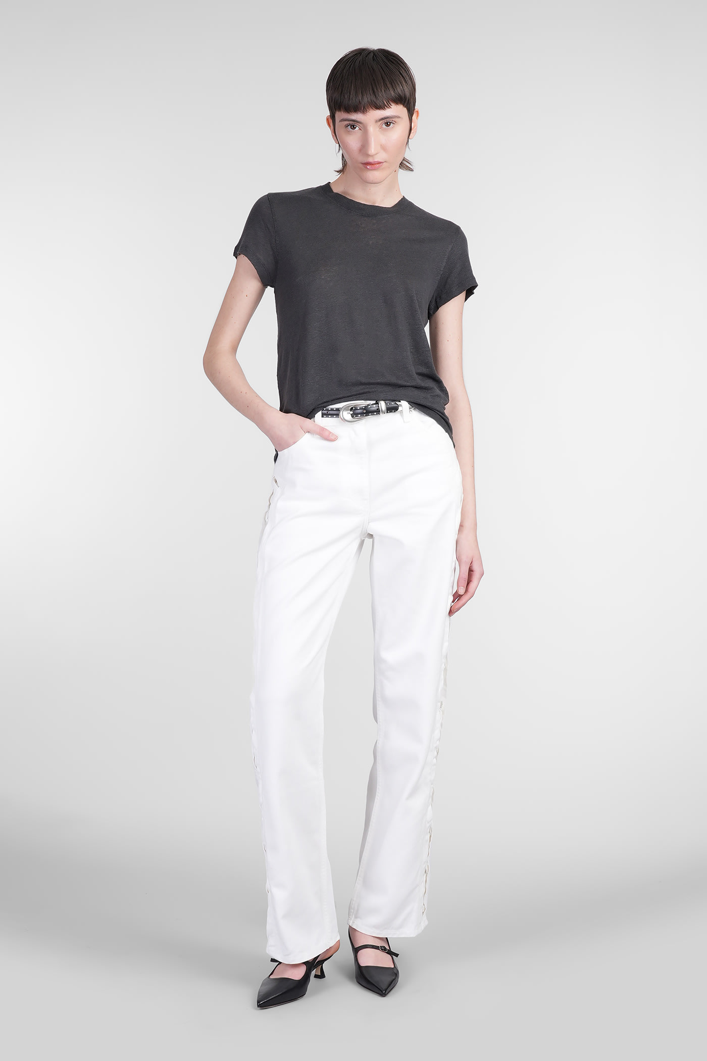 Shop Iro Third T-shirt In Black Linen